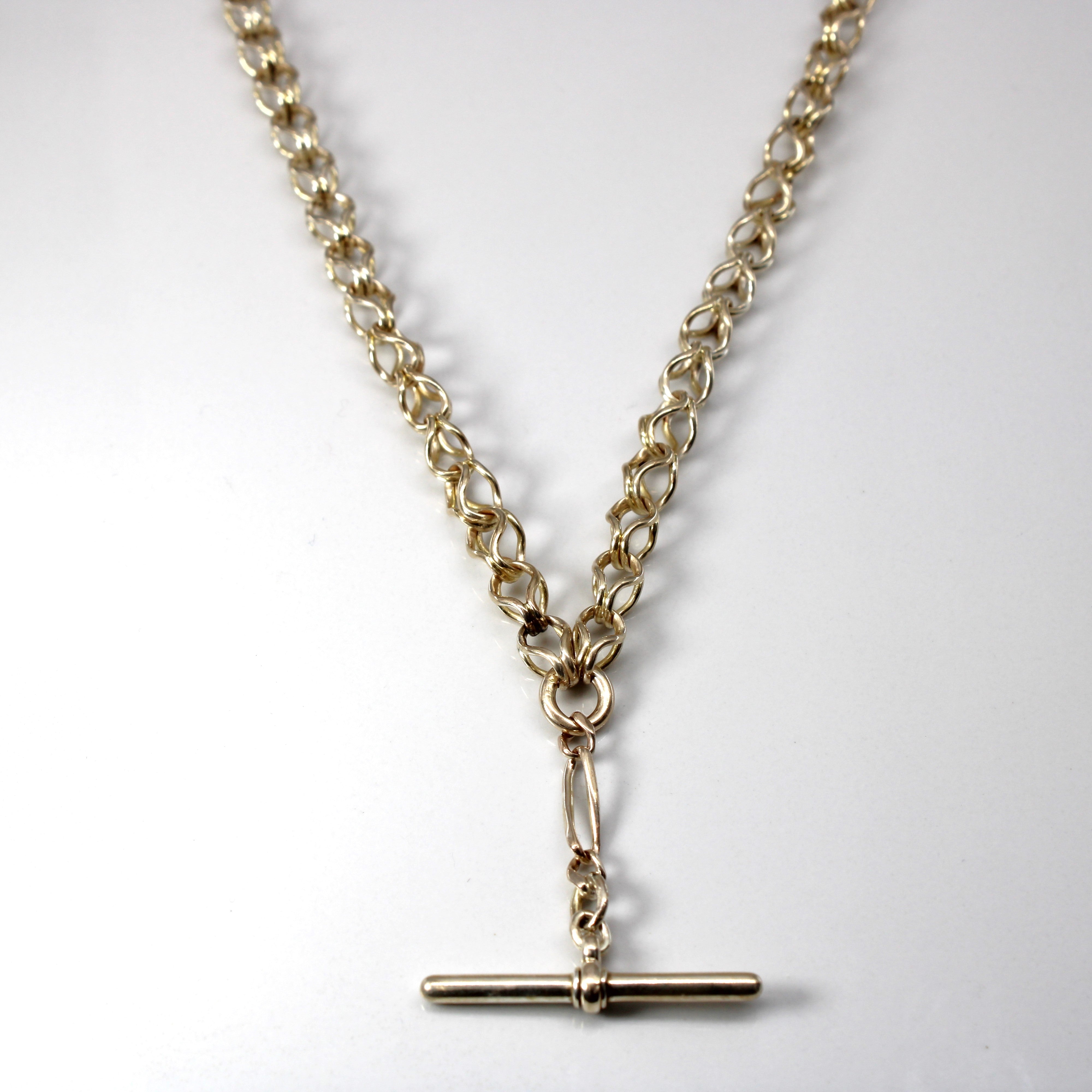 9k Yellow Gold Rolo Link Watch Chain | 15"|