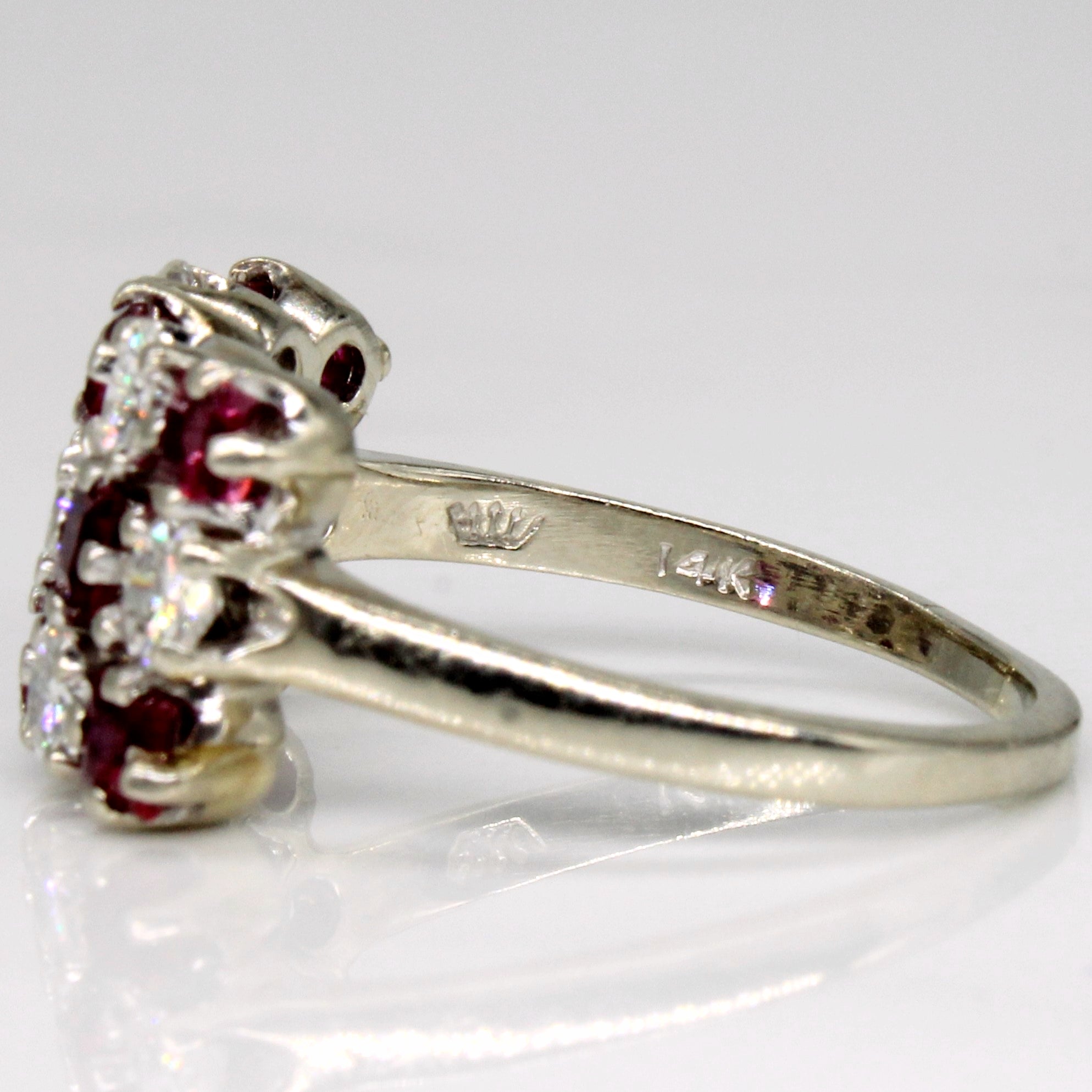 Ruby & Diamond Cluster 14k Ring | 0.80ctw, 0.70ctw | SZ 6.75 |