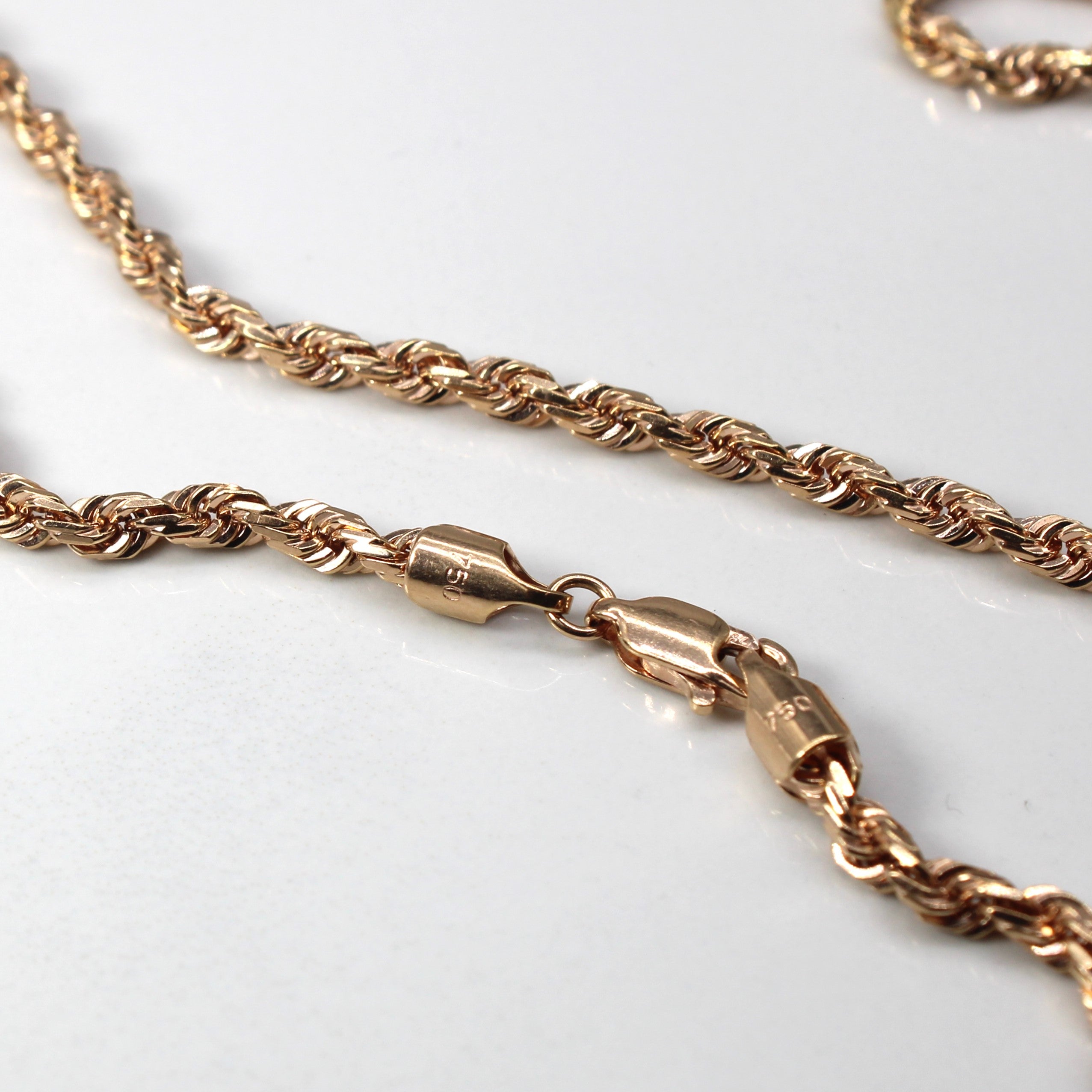 Rose Gold Rope Chain | 25"|