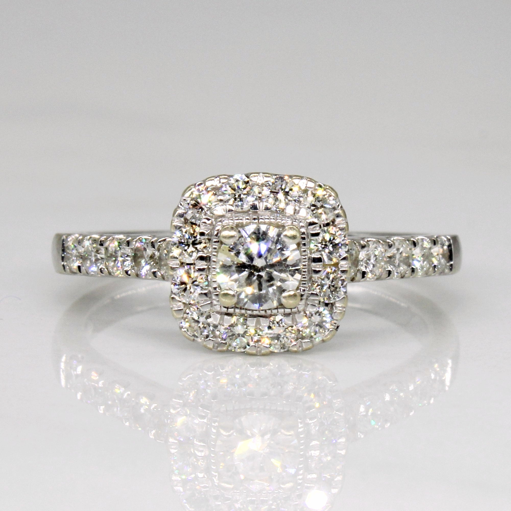 Diamond Halo Engagement 14k Ring | 0.61ctw | SZ 7 |