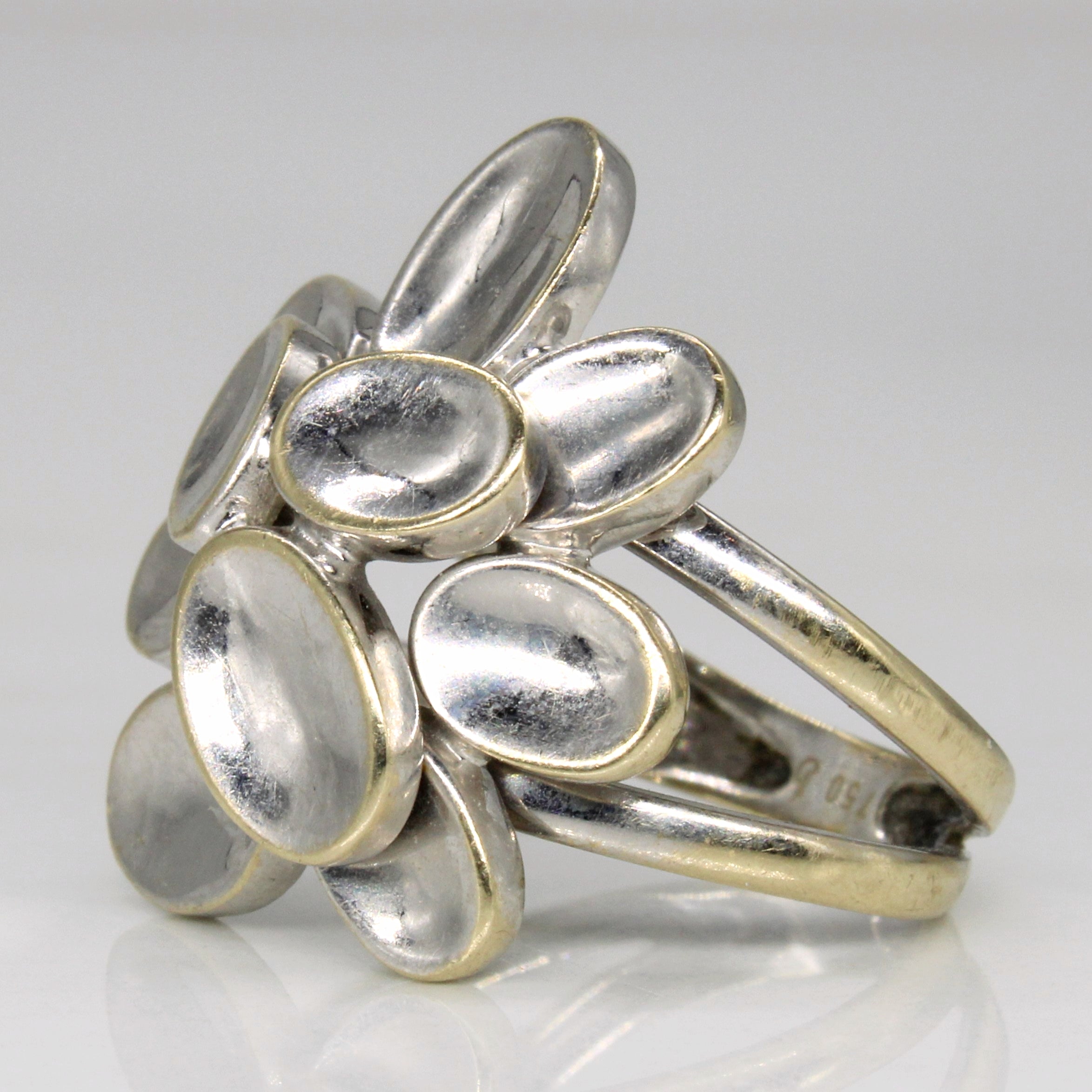 18k White Gold Concave Ring | SZ 6.75 |