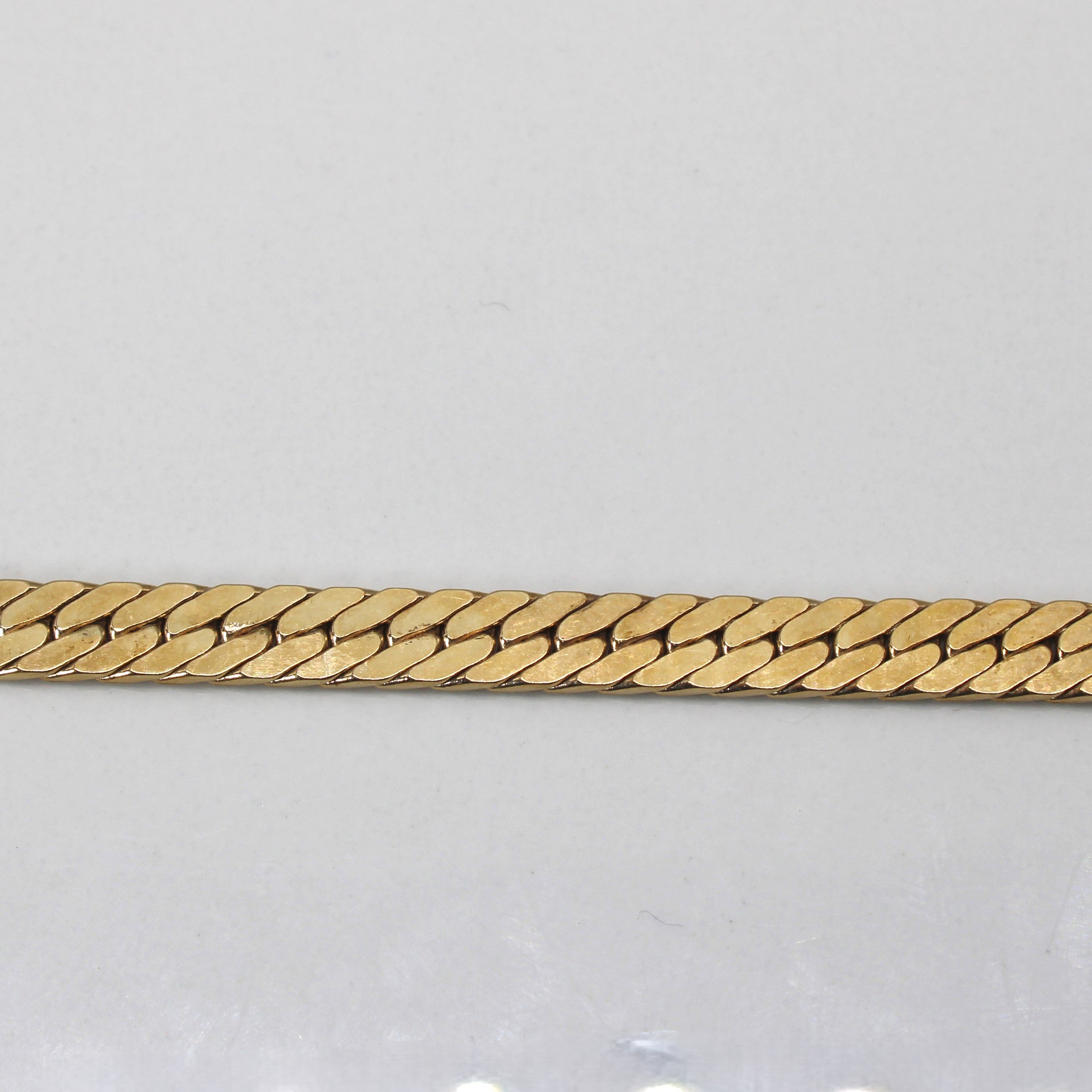 10k Yellow Gold Herringbone Chain Bracelet | 8"|