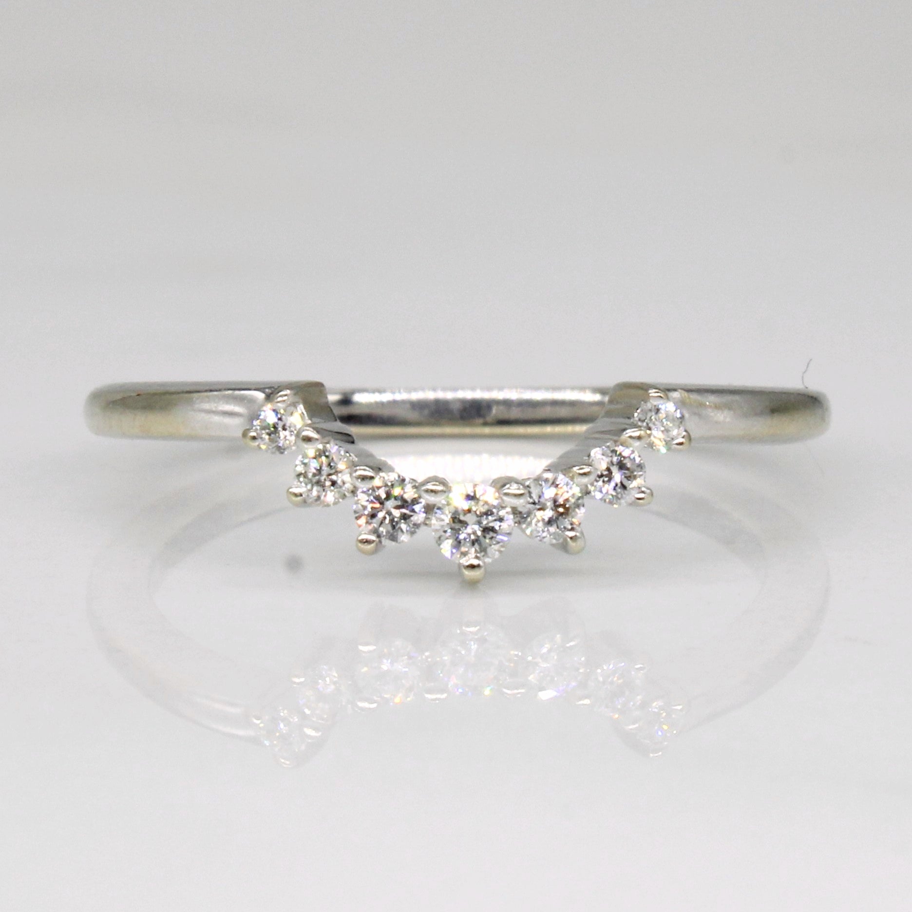 Alliance contour diamantée, rehausseur de bague en or 14 carats | 0,11 ct | Taille 4,75 |