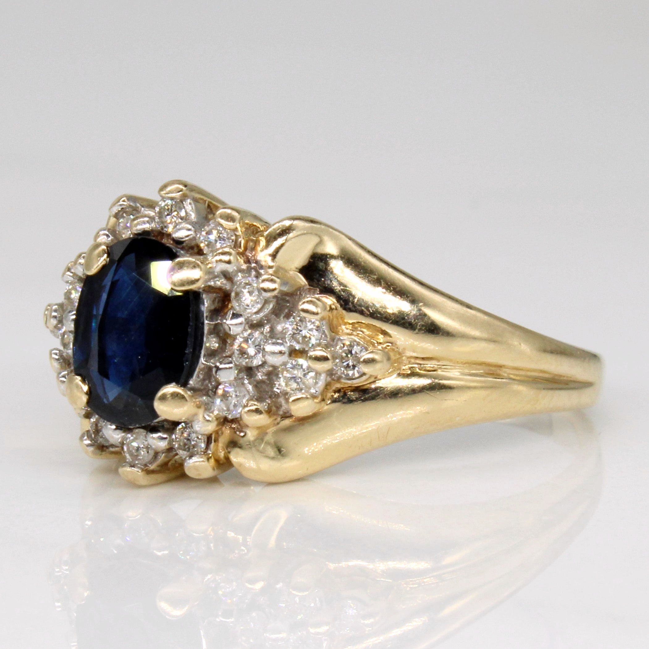 Sapphire & Diamond Cocktail 14k Ring | 0.76ct, 0.17ctw | SZ 8.25 |