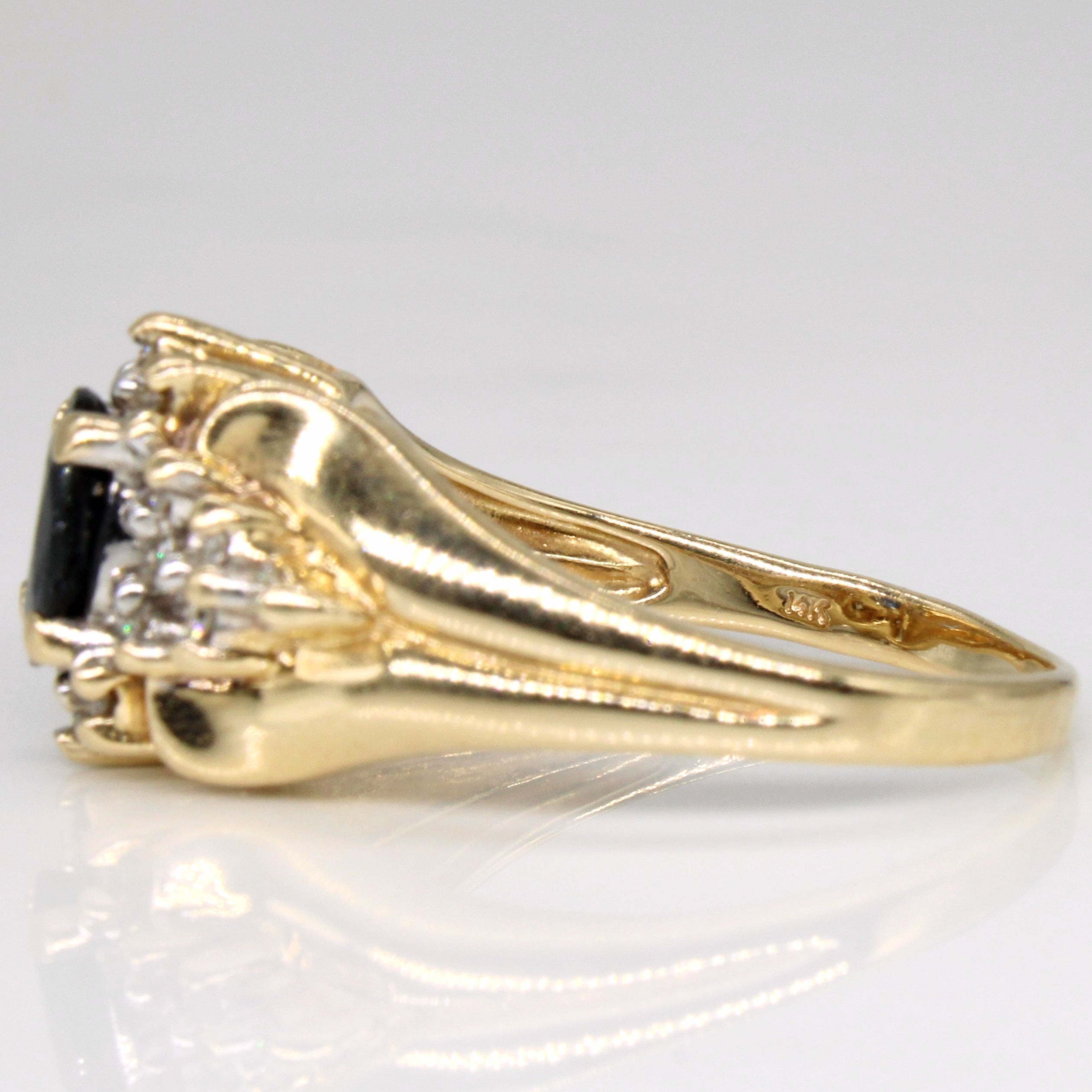 Sapphire & Diamond Cocktail 14k Ring | 0.76ct, 0.17ctw | SZ 8.25 |