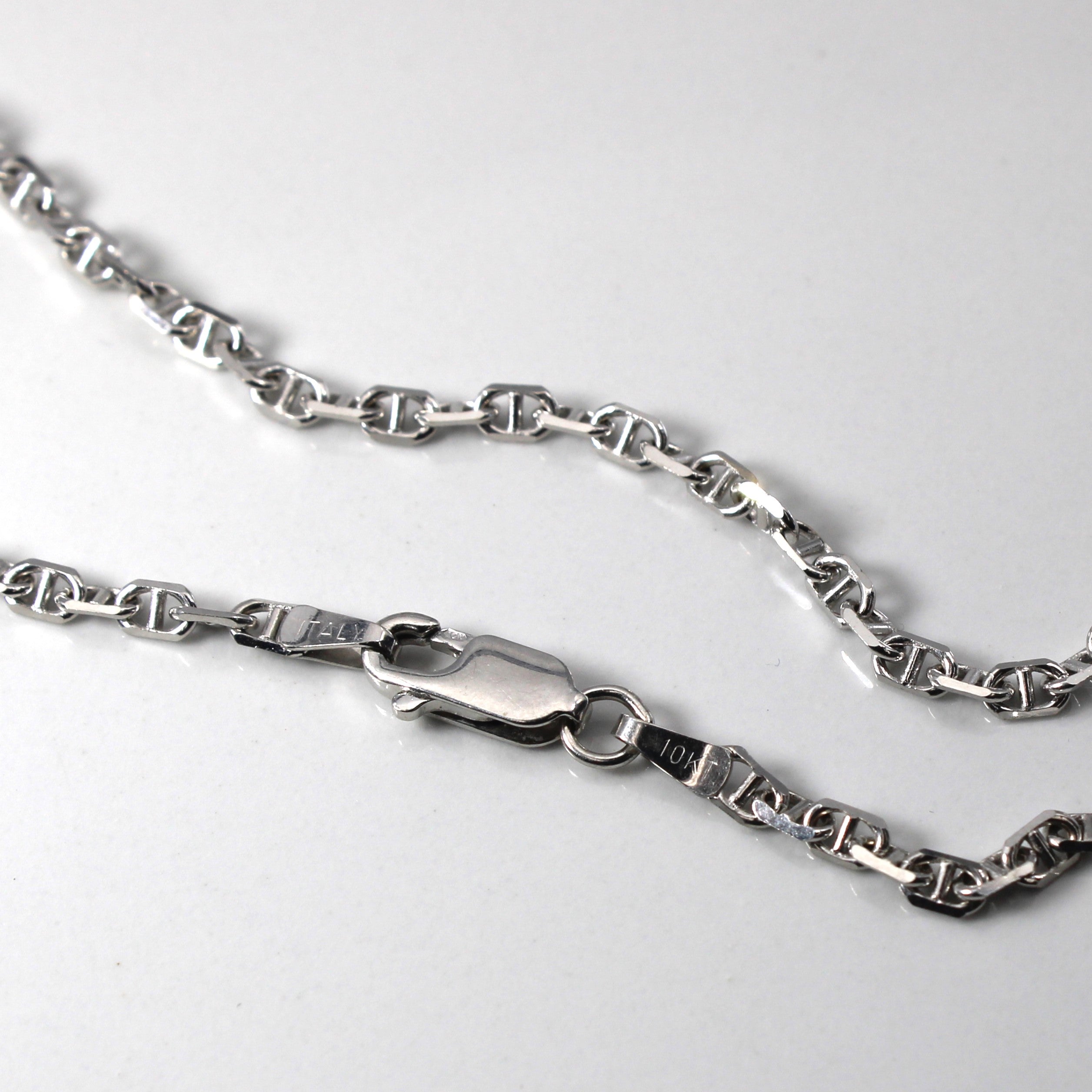 White Gold Anchor Chain | 20"|