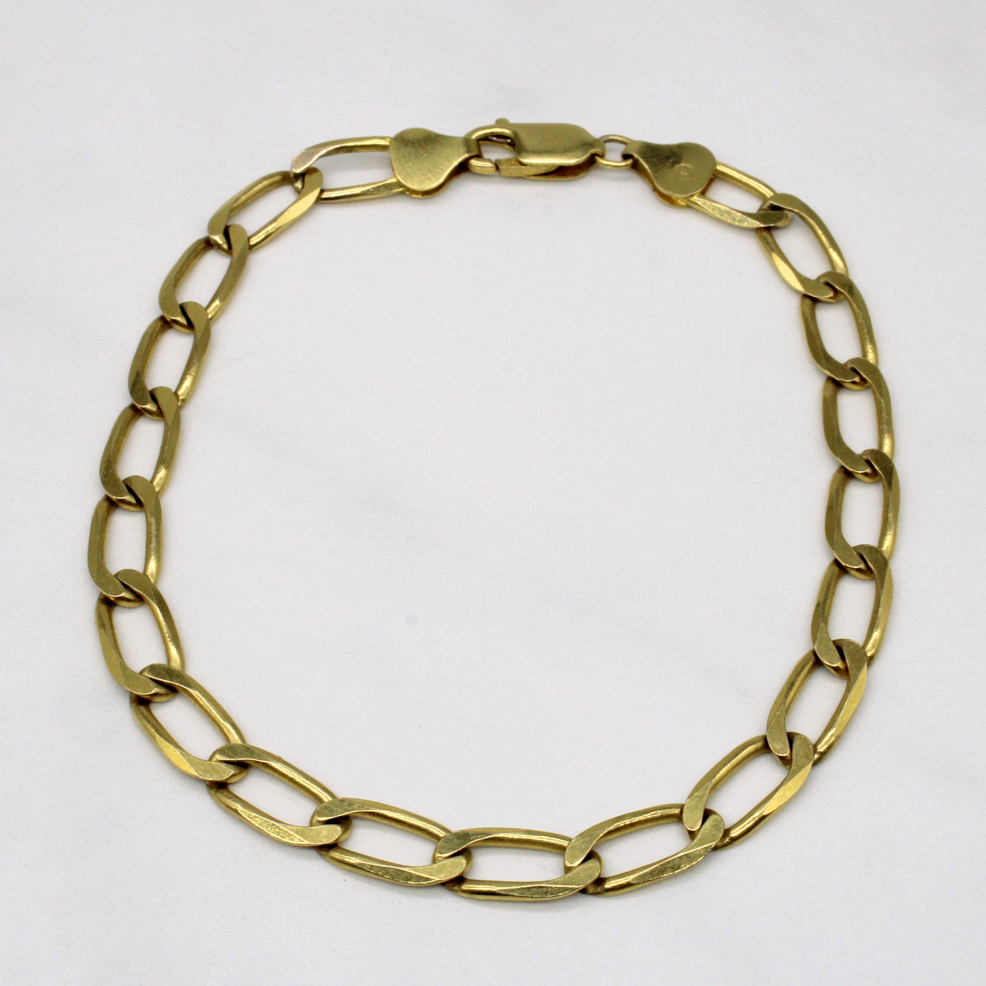 Bracelet en or jaune 14 carats | 9 pouces |