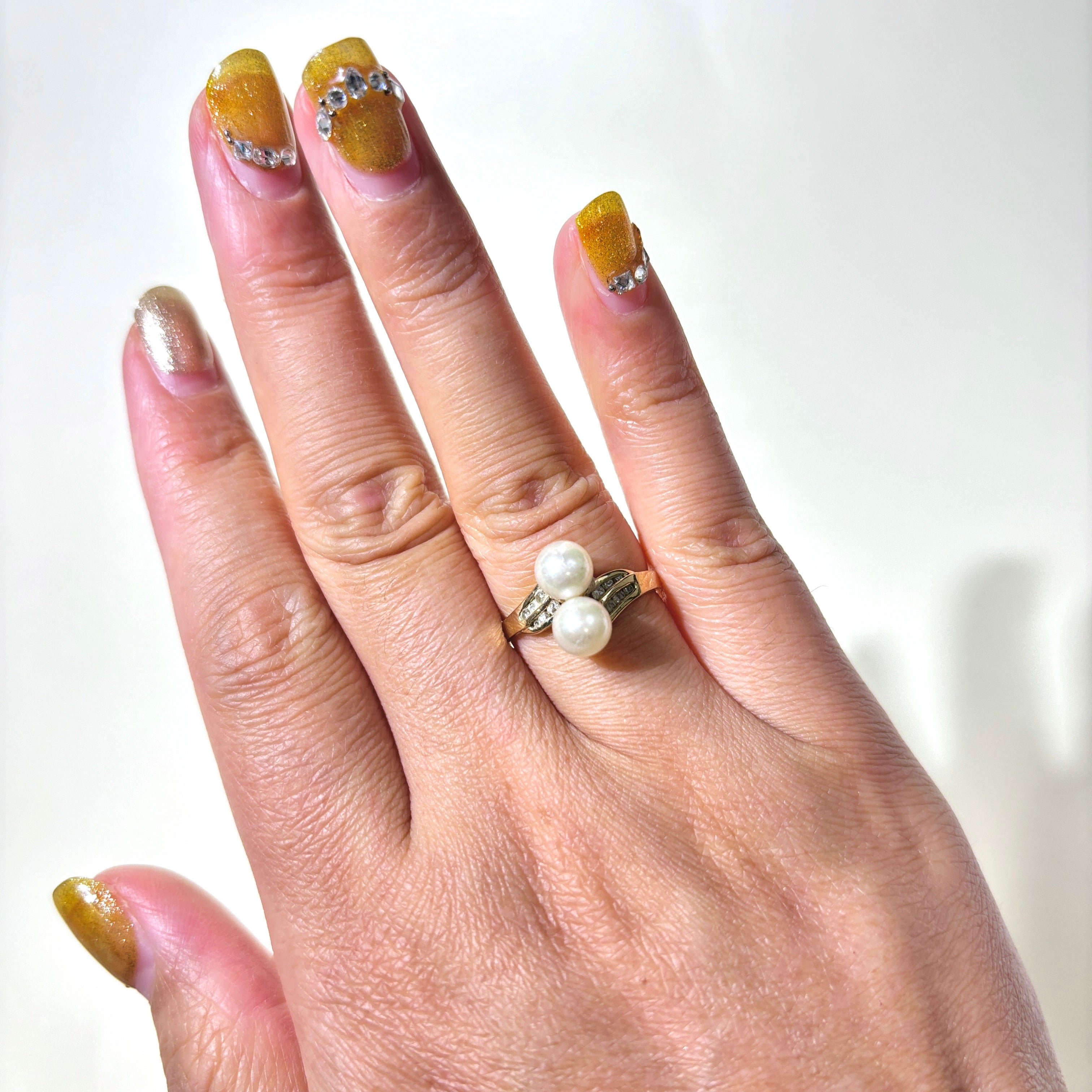 Toi et Moi Pearl & Diamond Ring | SZ 7