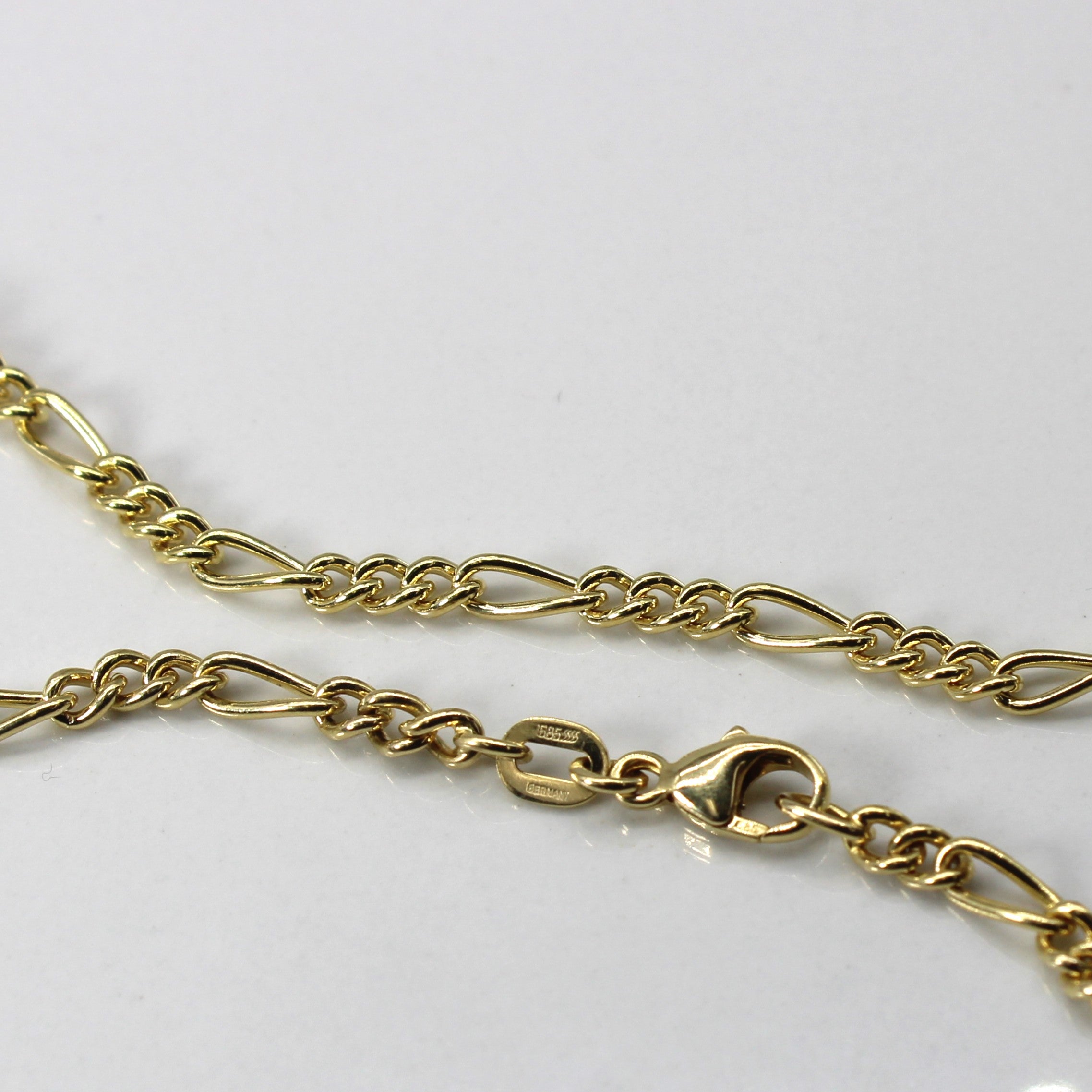 14k Yellow Gold Figaro Link Chain | 21"|