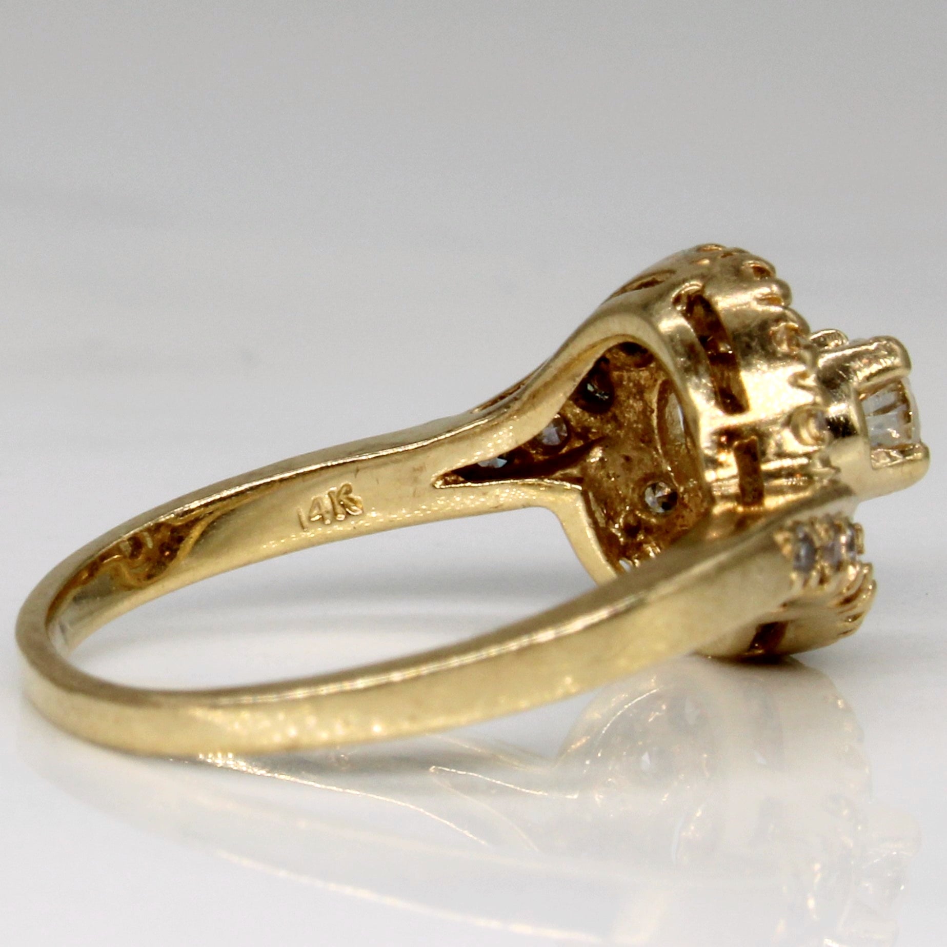 Diamond Halo 14k Ring | 0.16ctw, 0.18ctw | SZ 5.5 |
