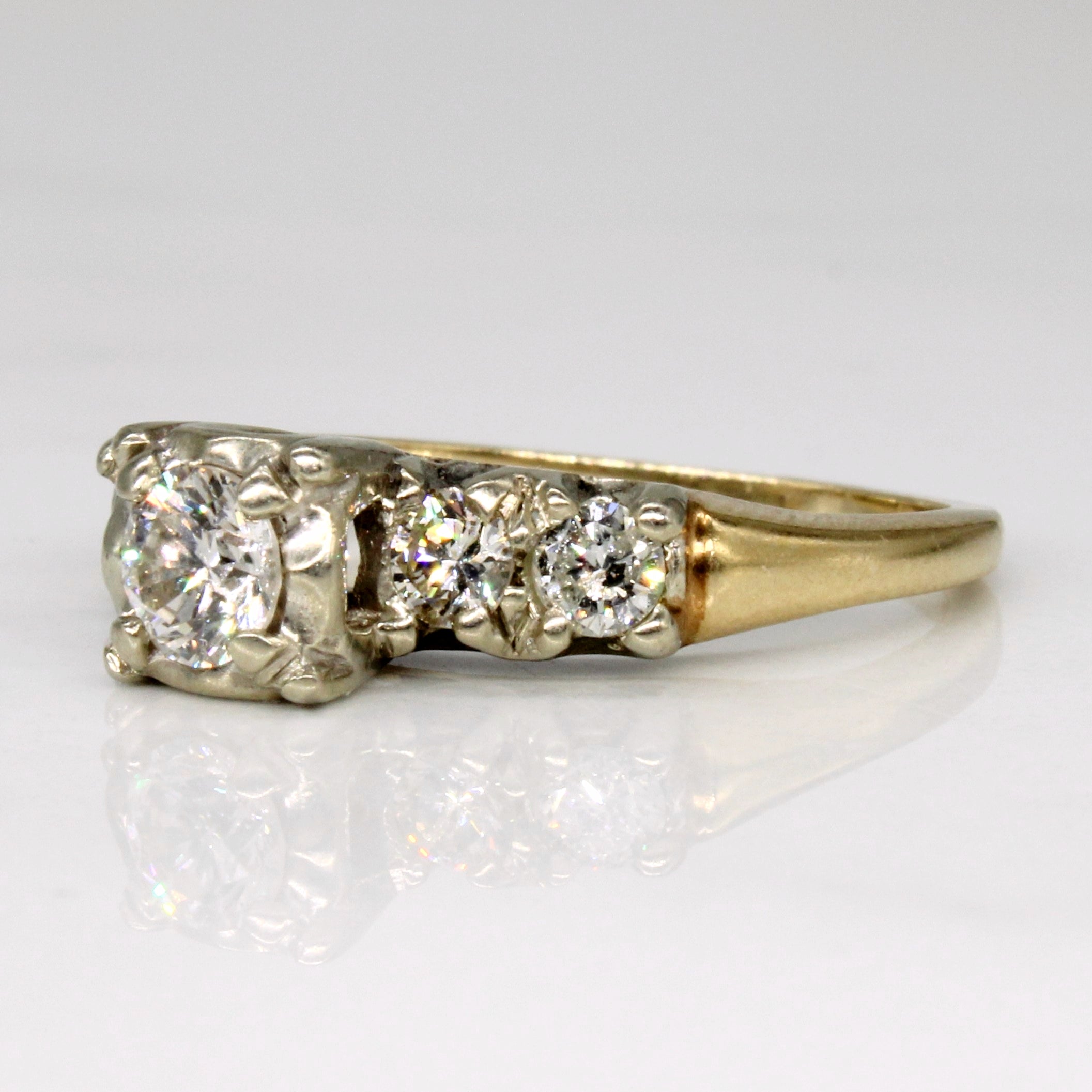 Illusion Set Diamond Five Stone 14k Ring | 0.37ct, 0.4ctw | SZ 6 |