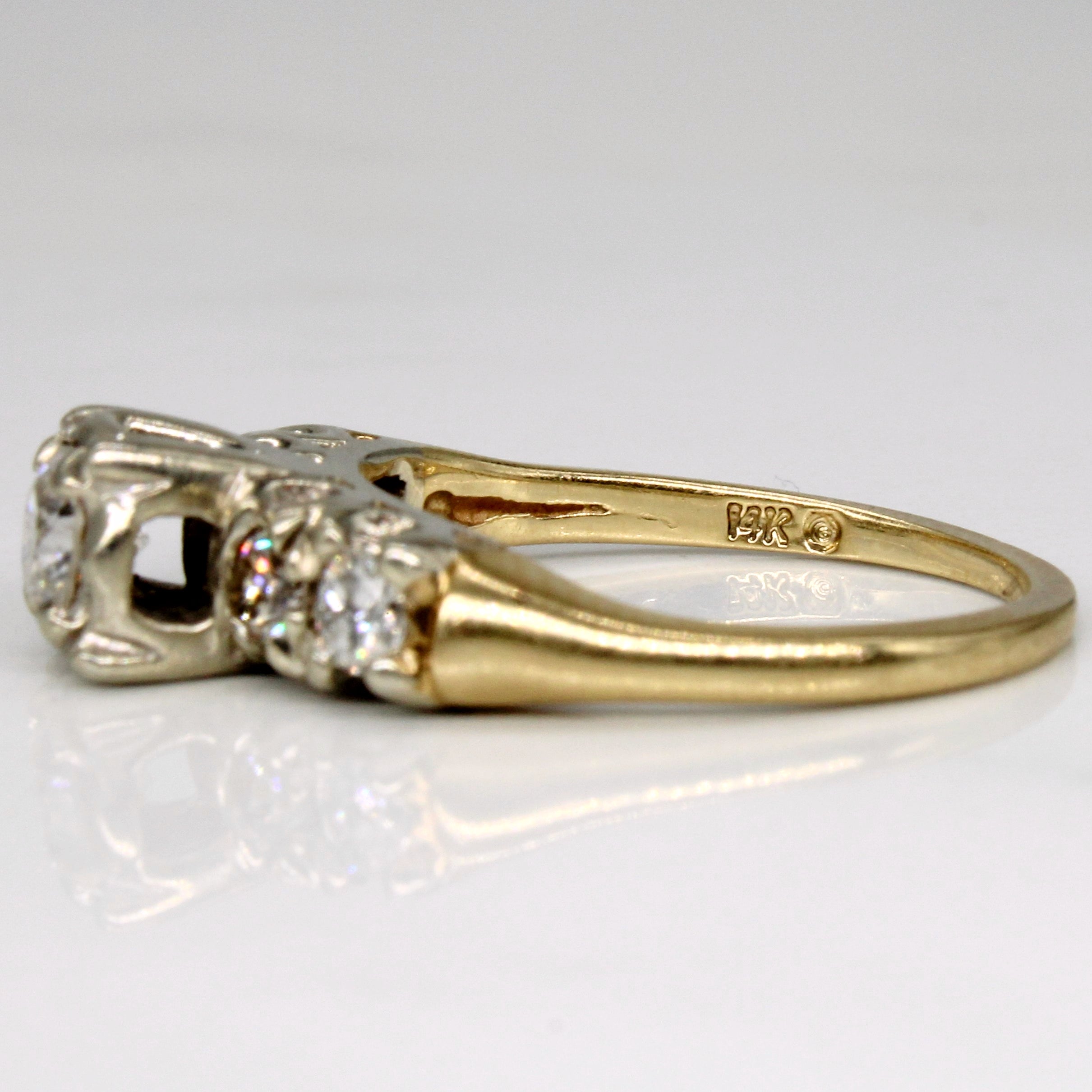 Illusion Set Diamond Five Stone 14k Ring | 0.37ct, 0.4ctw | SZ 6 |