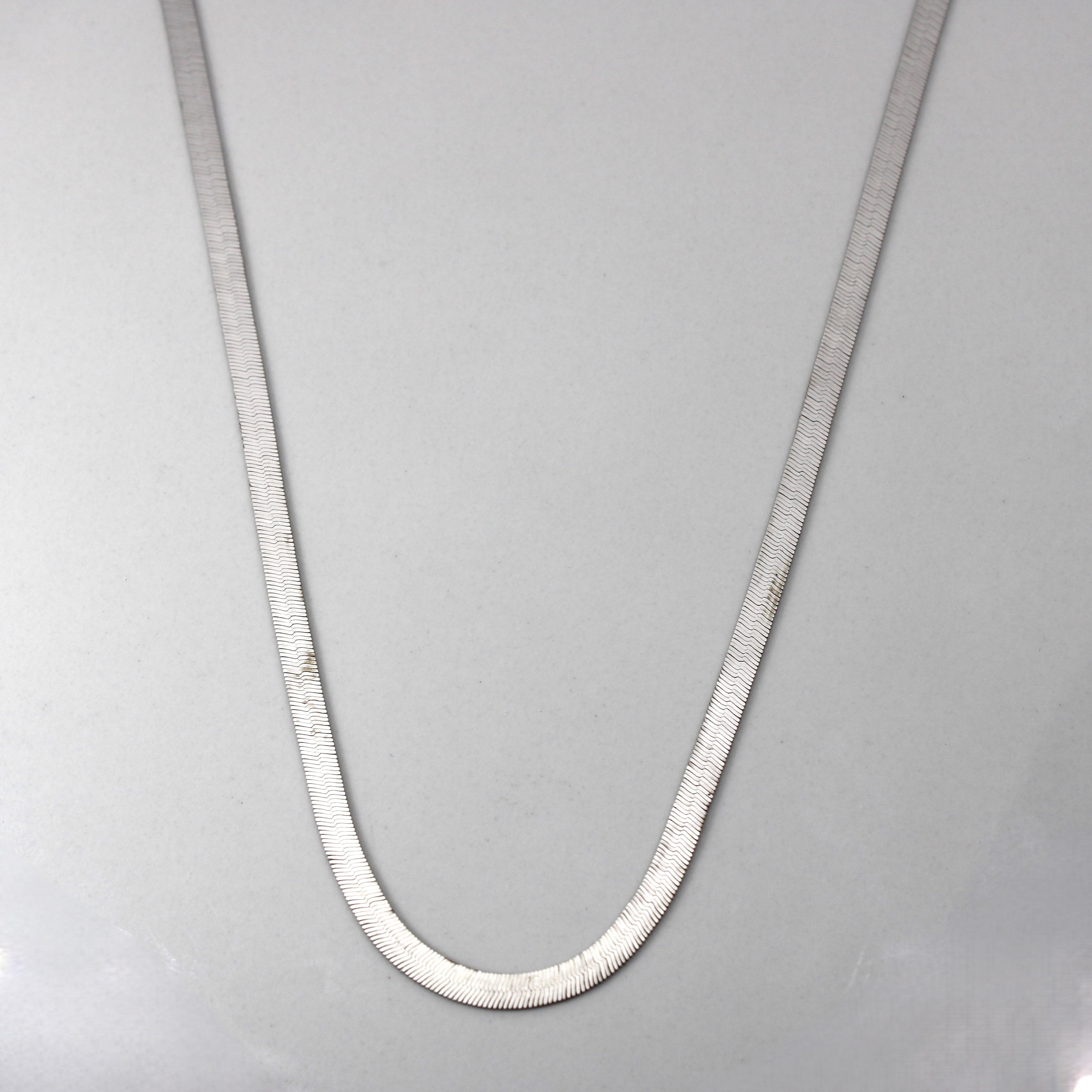 White Gold Snake Chain | 18"|