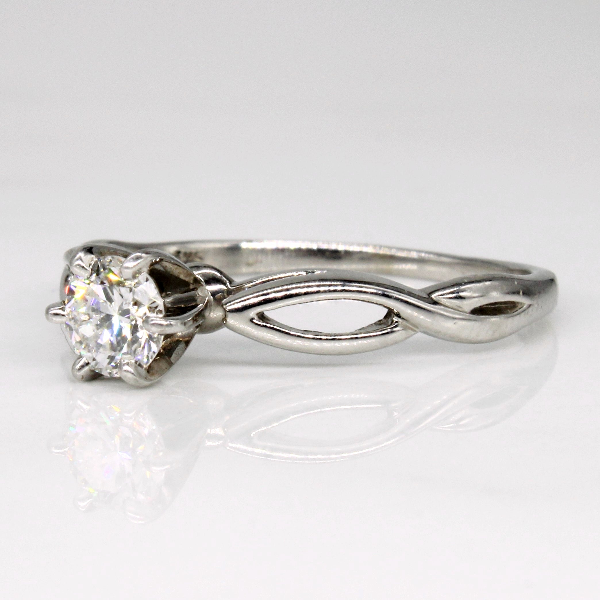 Cathederal Set Diamond Solitaire 14k Ring | 0.44ct | SZ 8.5 |