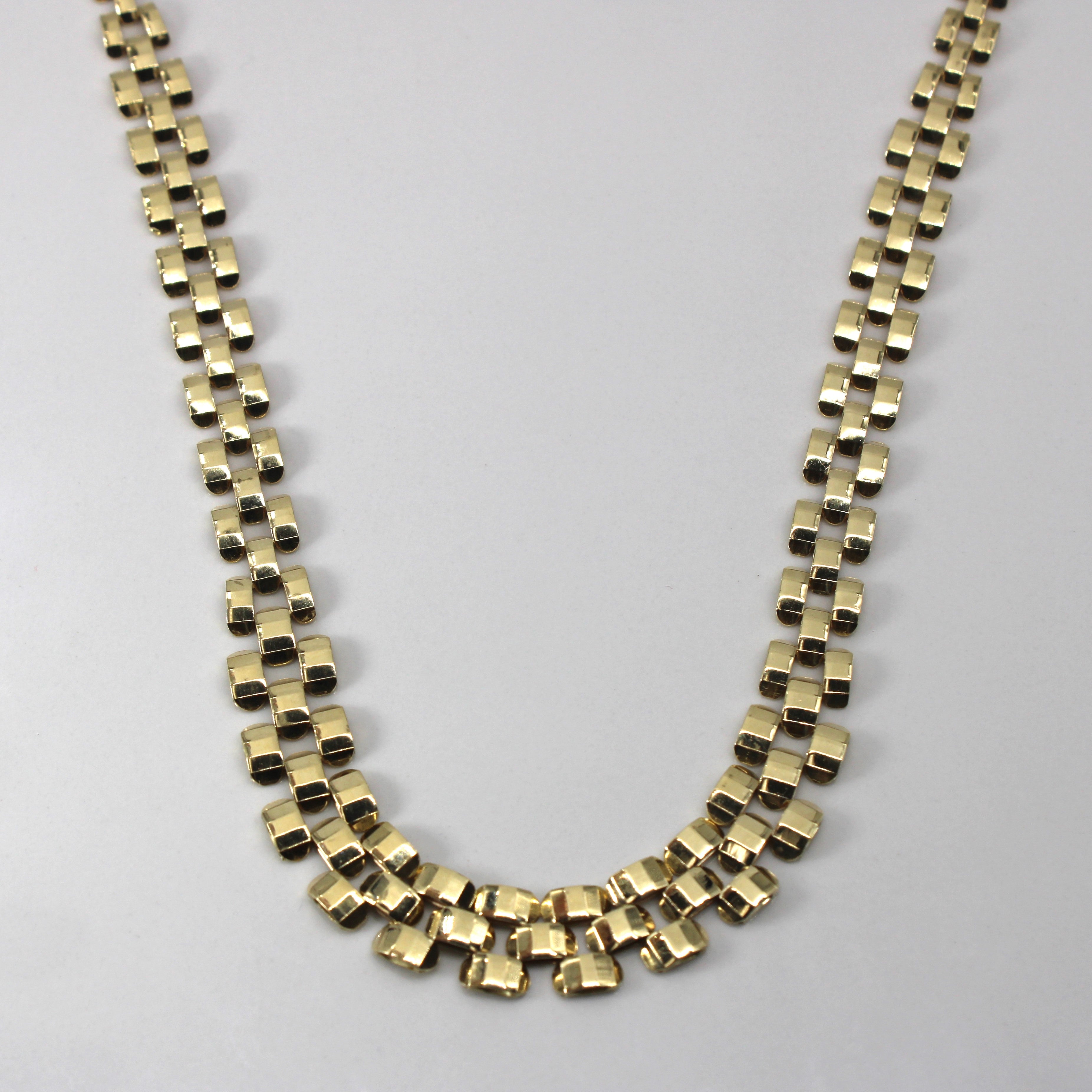 Yellow Gold Panther Chain | 17"|