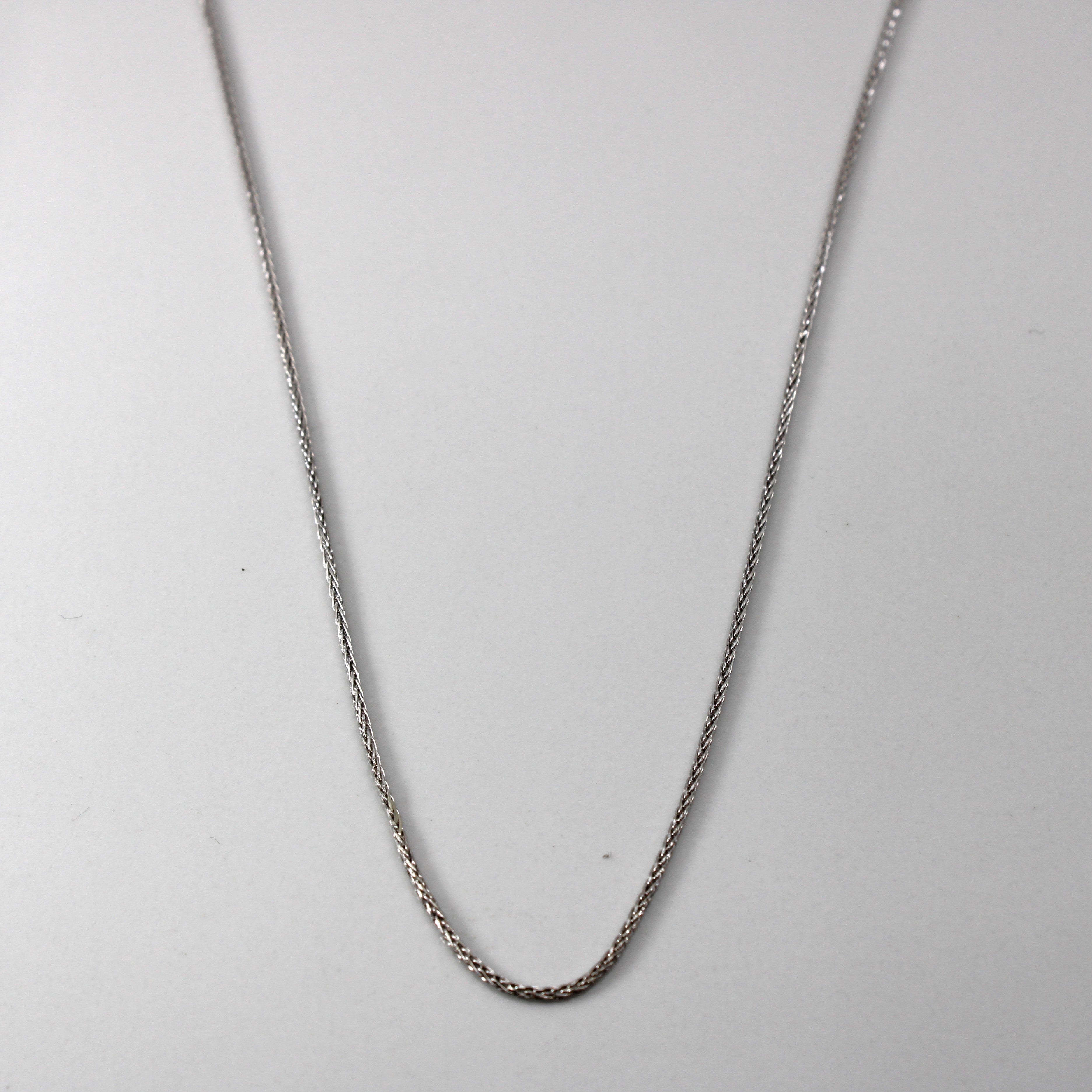 White Gold Wheat Chain | 16"|