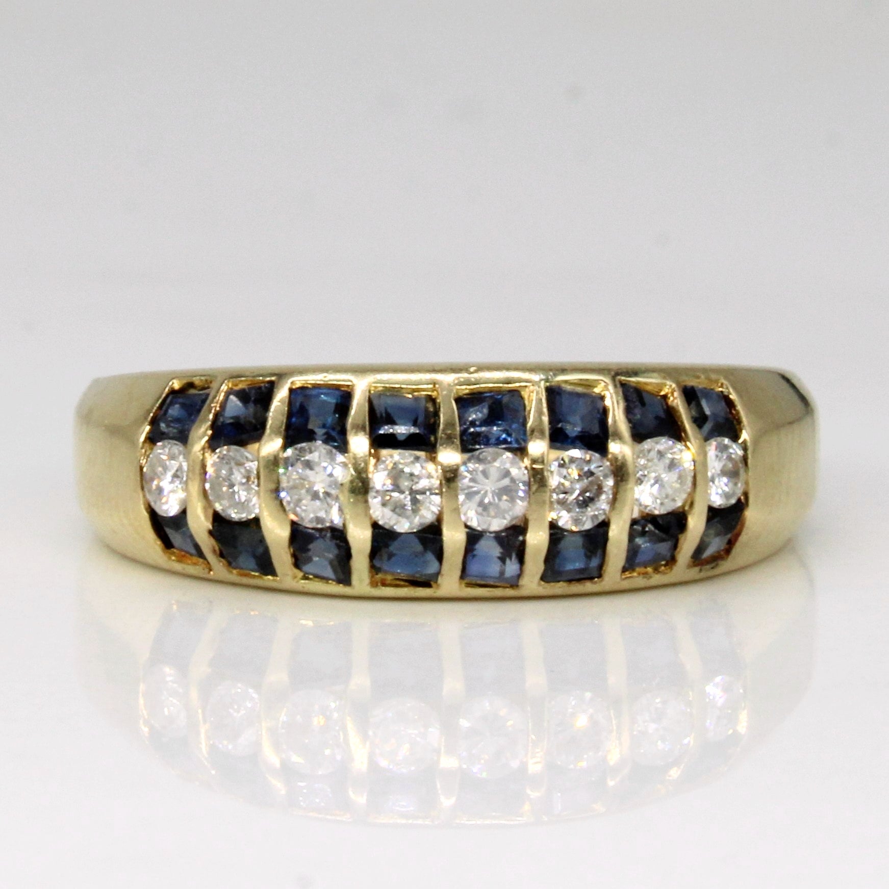 Channel Set Sapphire & Diamond Ring | 0.56ctw, 0.28ctw | SZ 7 |