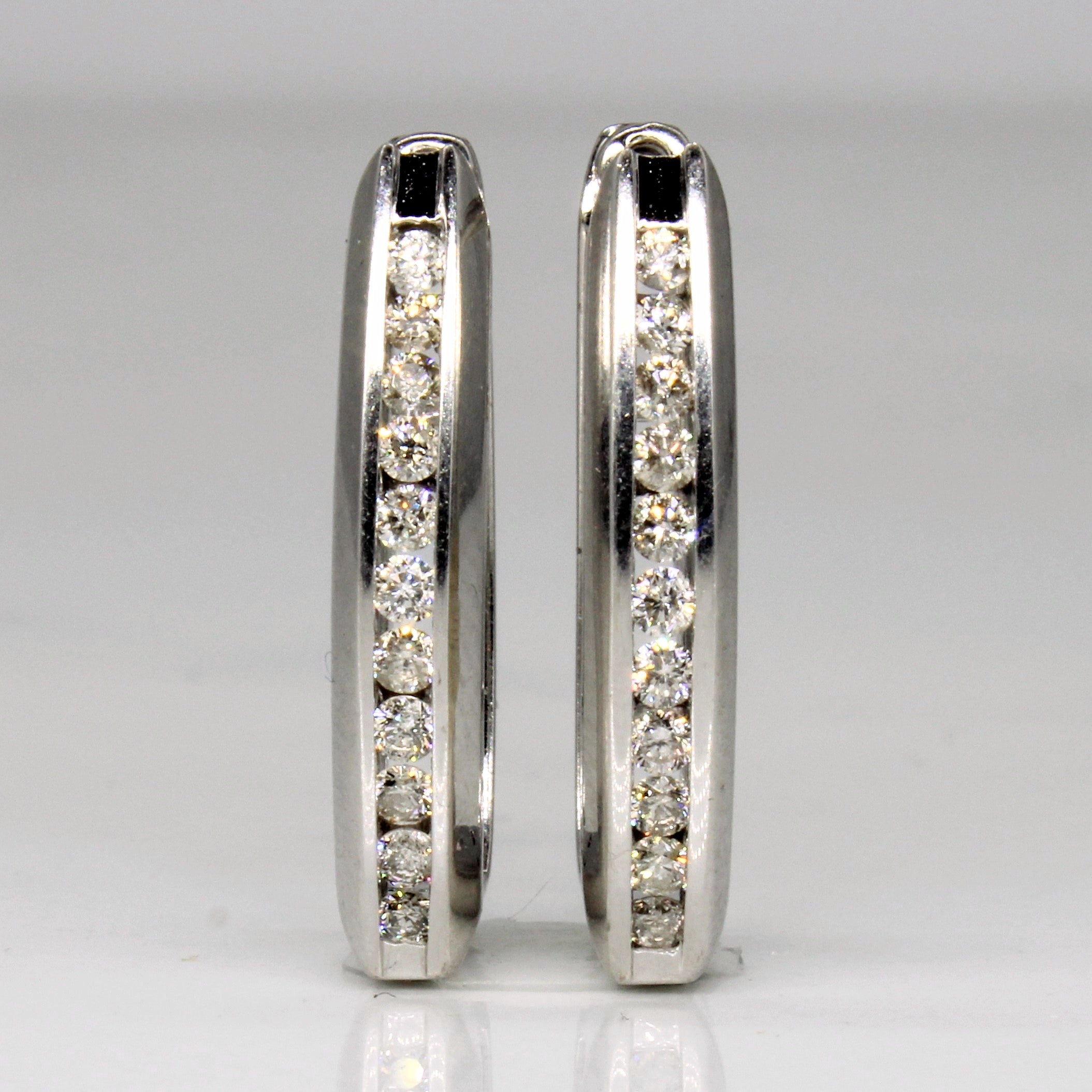 Diamond Soft Square Hoop Earrings | 0.44ctw |