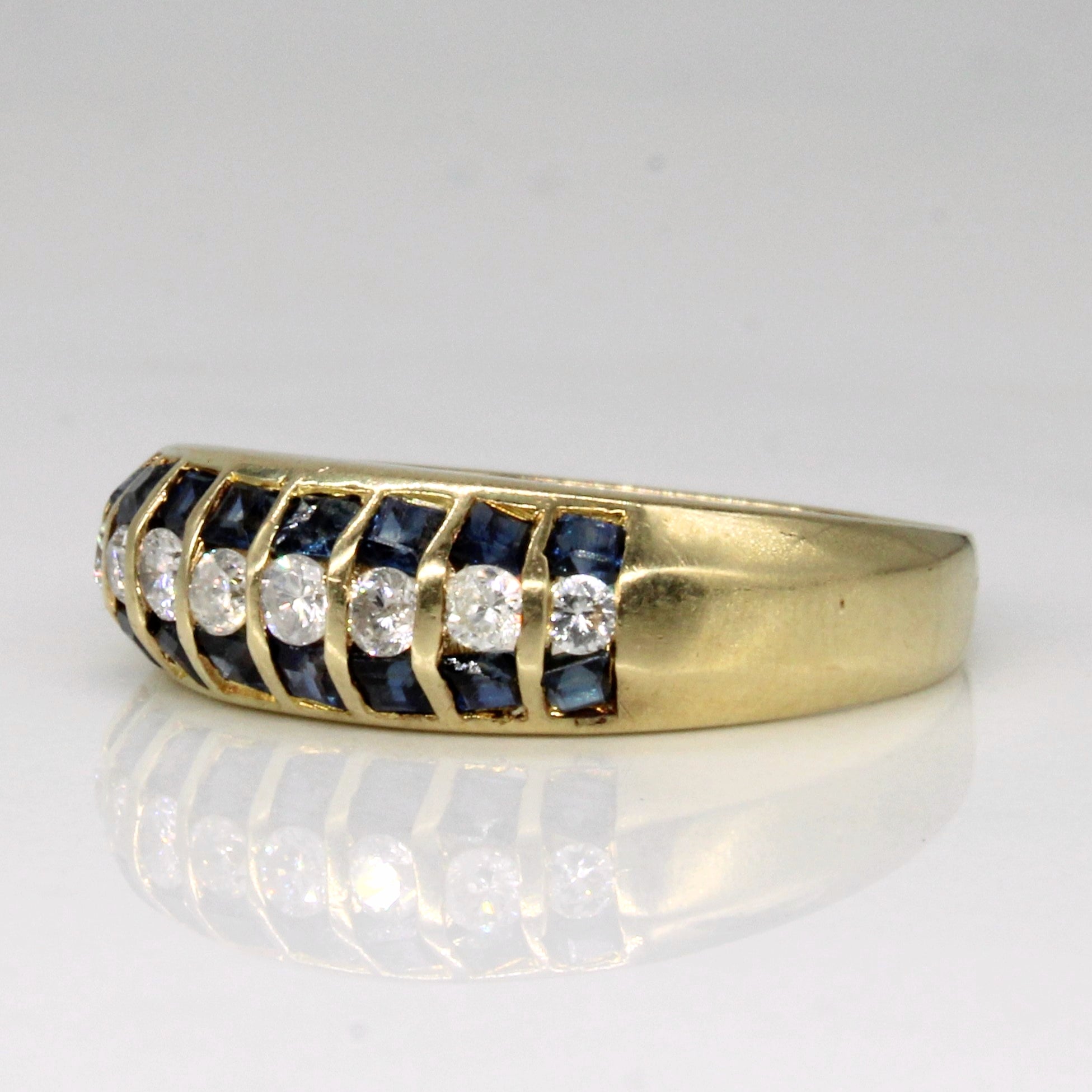Channel Set Sapphire & Diamond Ring | 0.56ctw, 0.28ctw | SZ 7 |