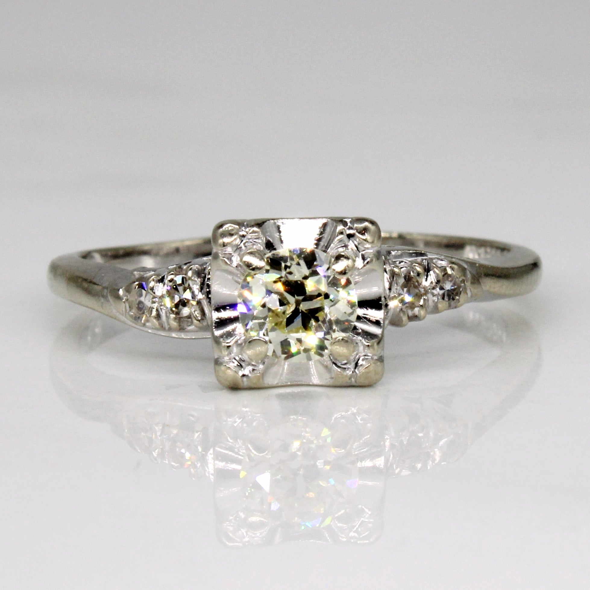 Illusion Set Old European Diamond 14k Ring | 0.34ctw, 0.04ctw | SZ 7.75 |