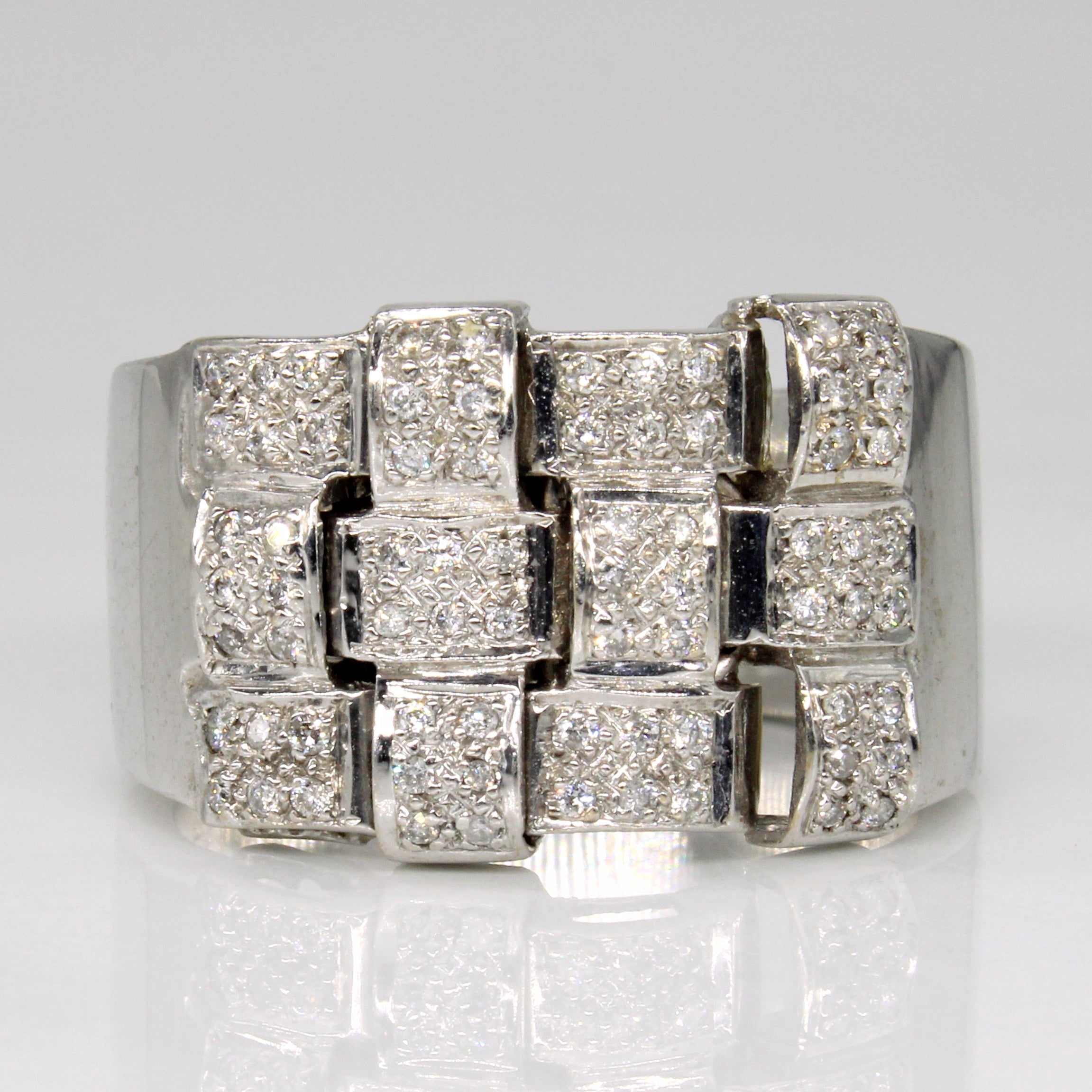 Woven Diamond Cocktail Ring | 0.36ctw | SZ 9 |