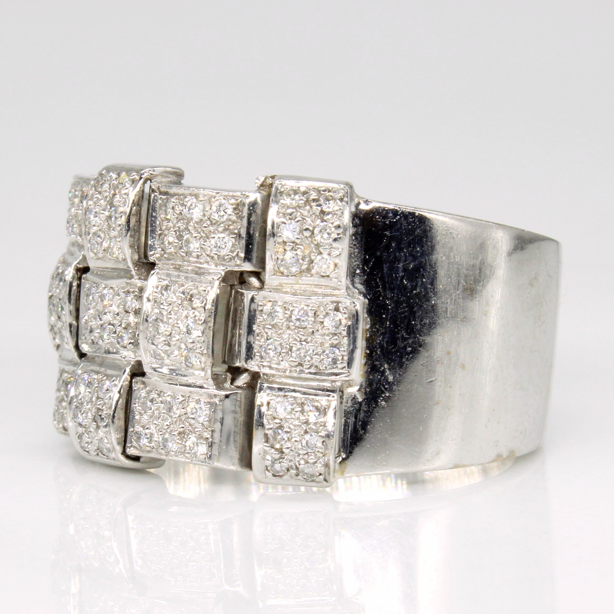Woven Diamond Cocktail Ring | 0.36ctw | SZ 9 |