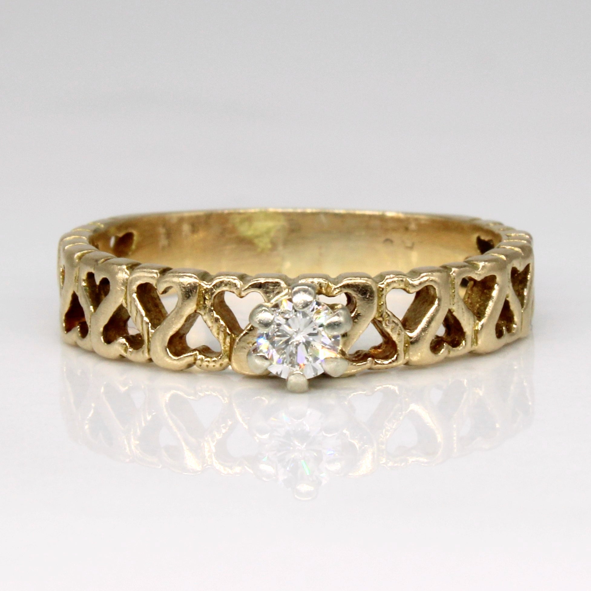 Diamond Heart Lattice Ring | 0.14ct | SZ 7 |