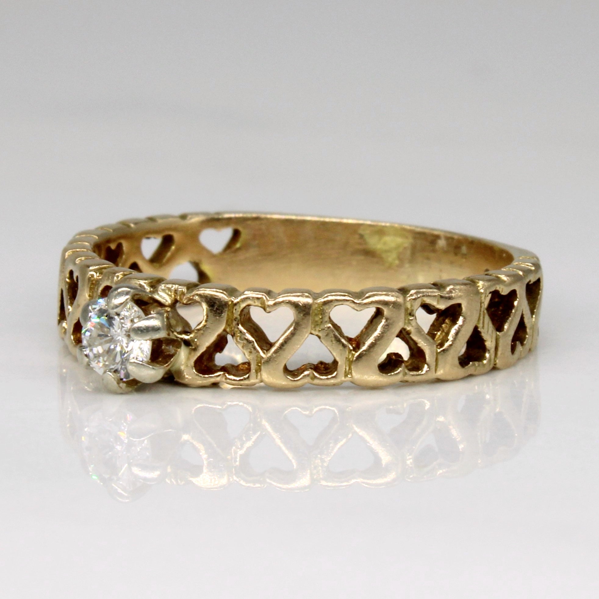 Diamond Heart Lattice Ring | 0.14ct | SZ 7 |
