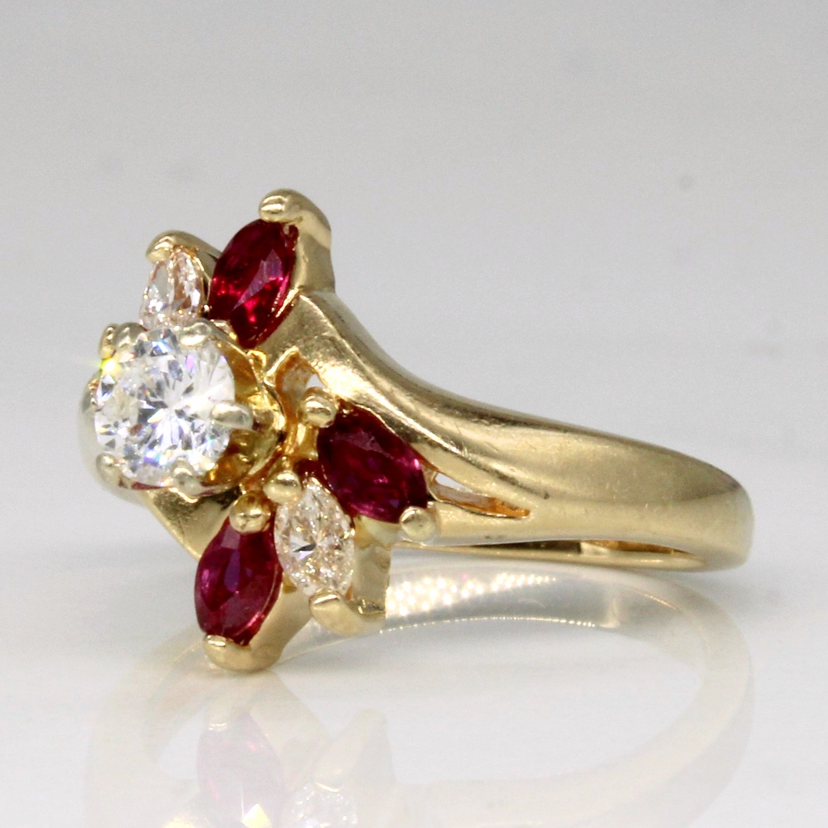 Ruby & Diamond Waterfall Ring | 0.20ctw, 0.31ctw | SZ 4 |