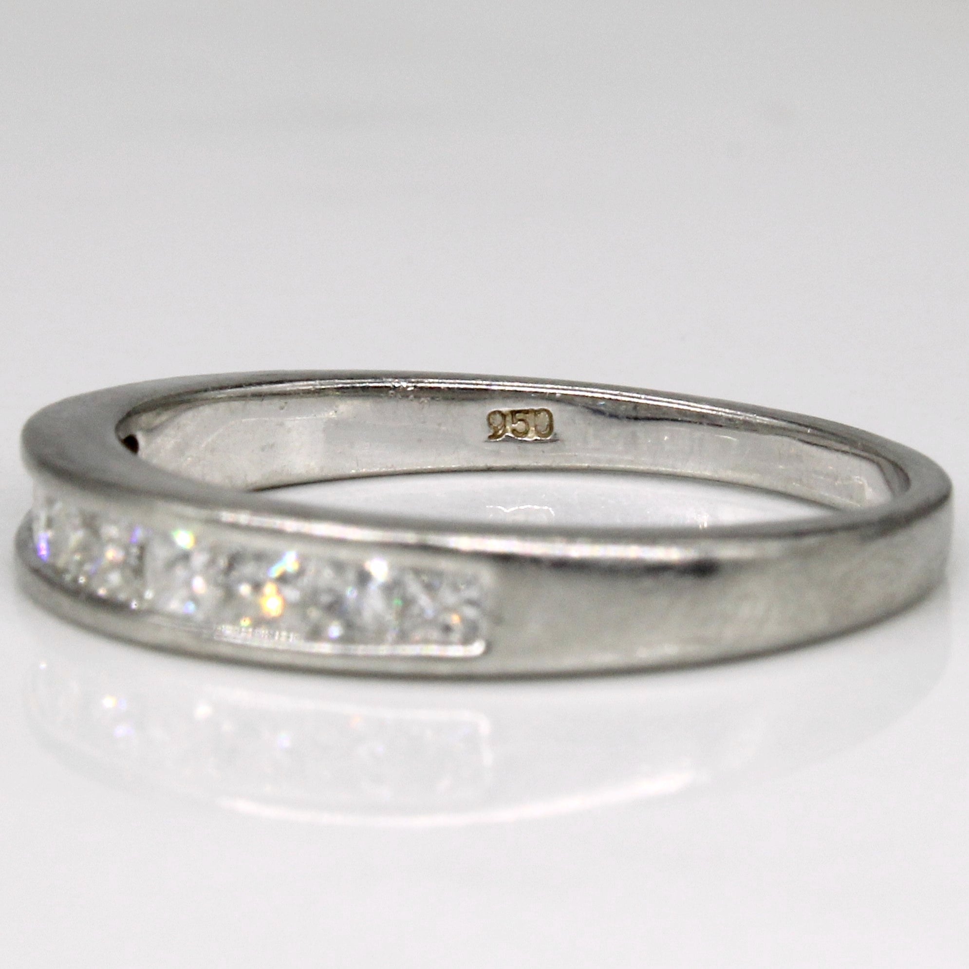 Platinum Channel Set Princess Cut Diamond Semi-Eternity Band | 0.50ctw | SZ 6.75 |