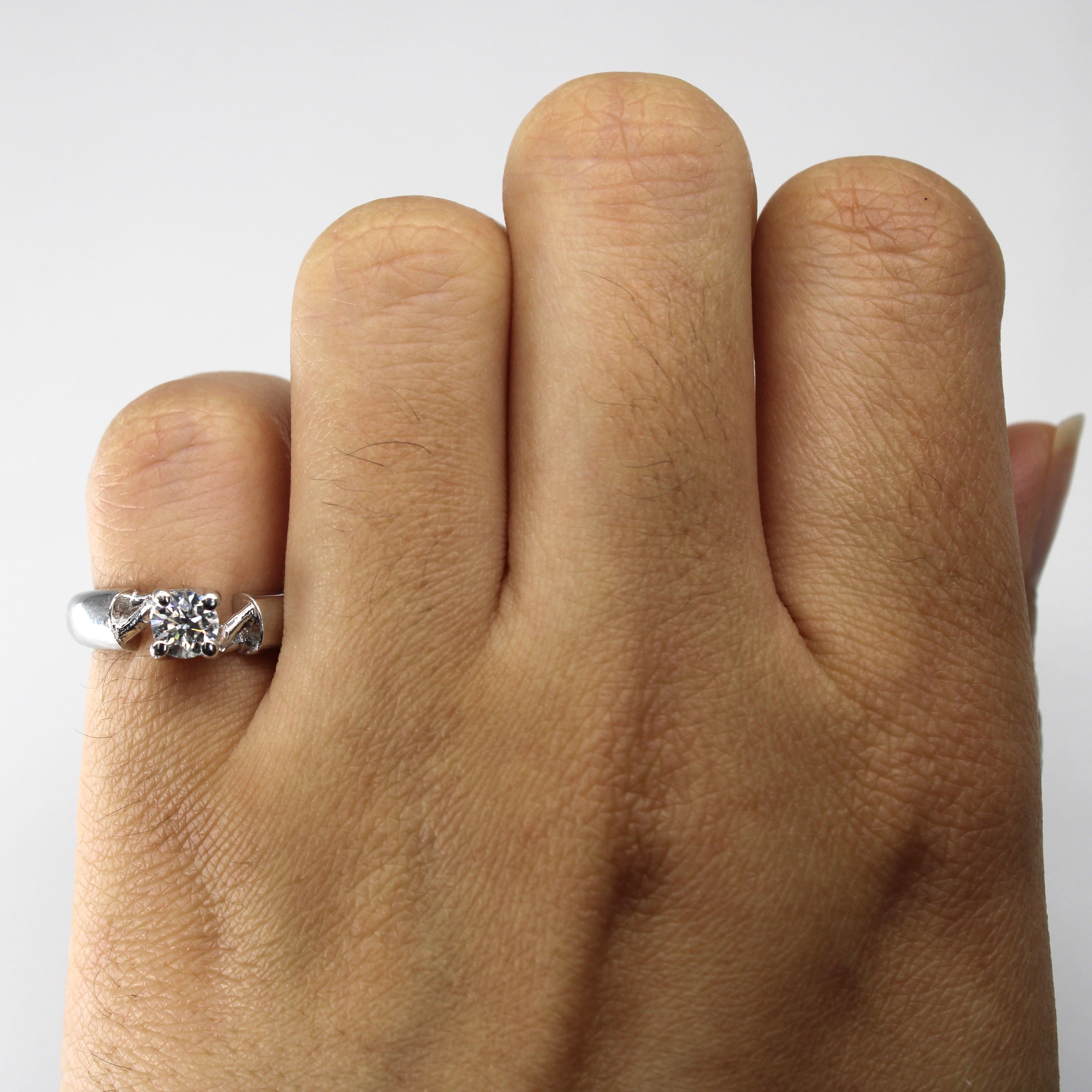 Solitaire Diamond White Gold Ring | 0.44ct | SZ 3.25 |