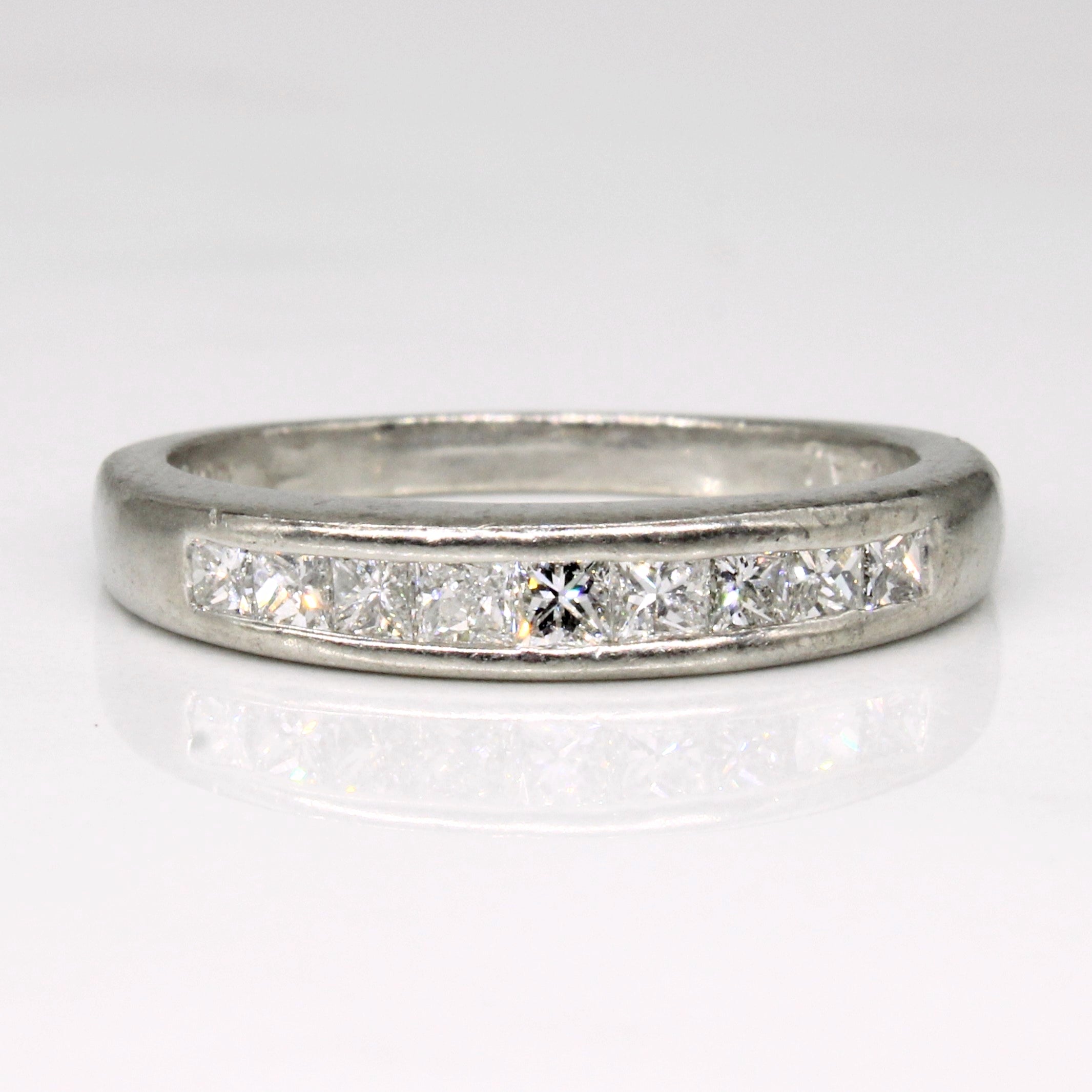 Platinum Channel Set Princess Cut Diamond Ring | 0.50 ctw | SZ 6.75 |