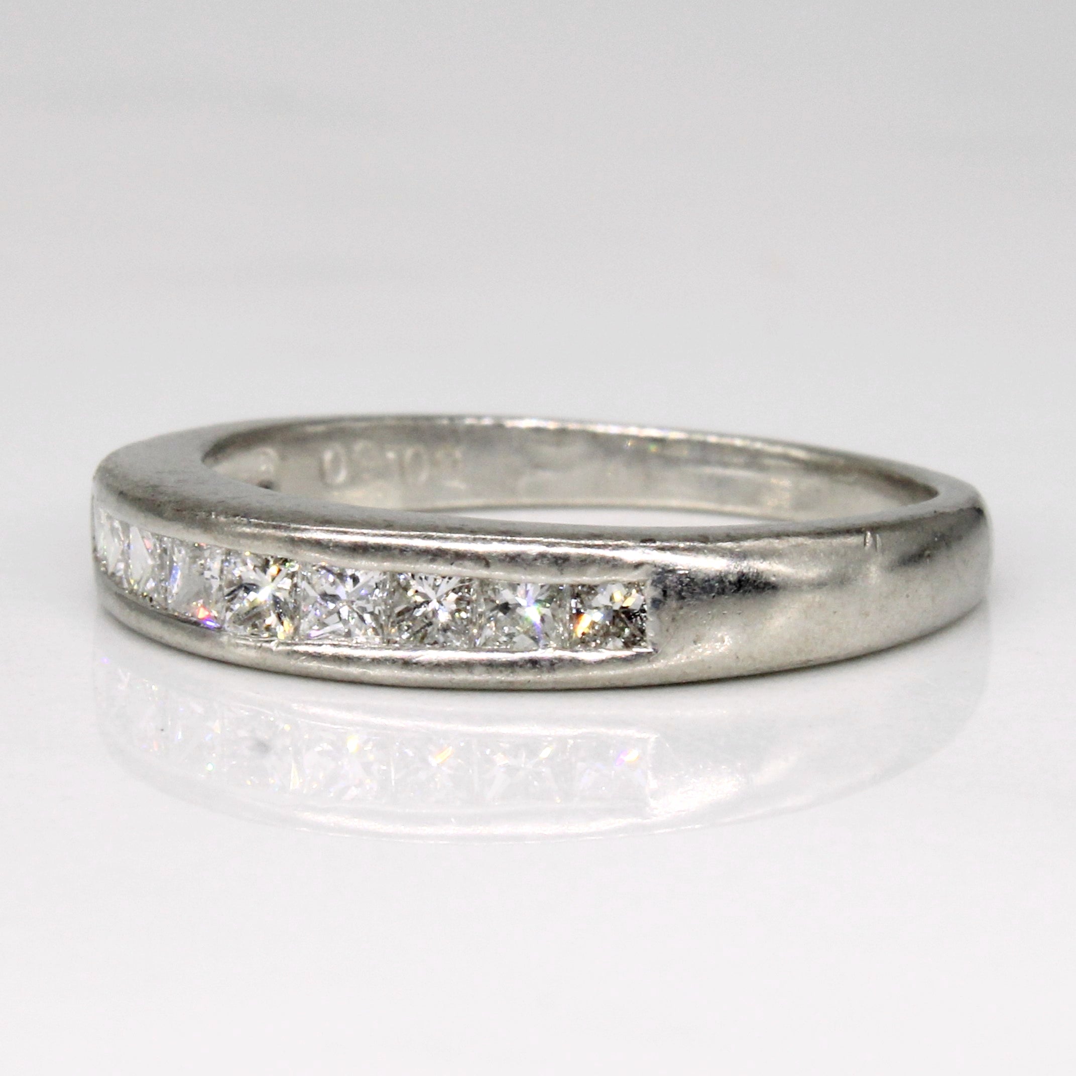 Platinum Channel Set Princess Cut Diamond Ring | 0.50 ctw | SZ 6.75 |