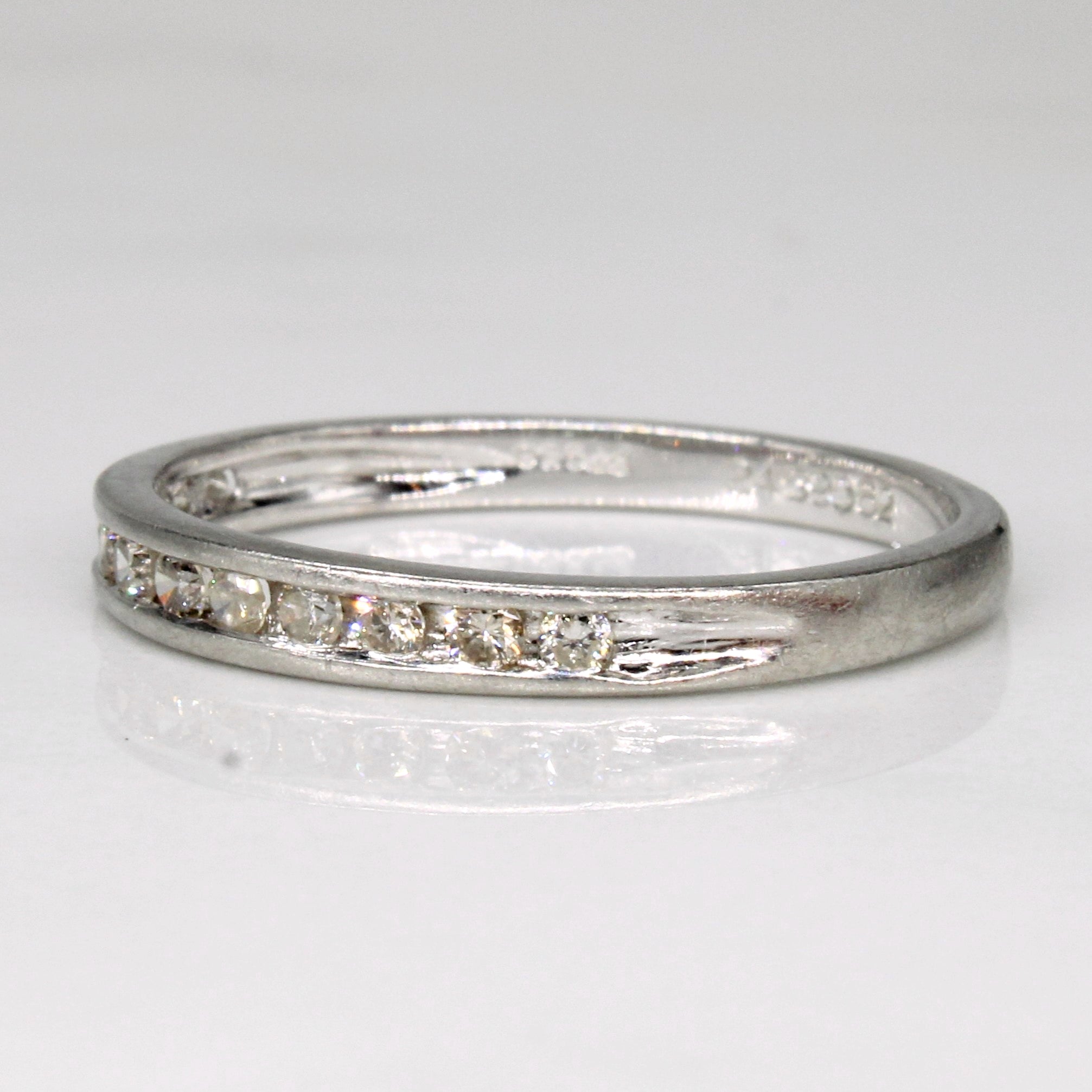 Platinum Channel Set Diamond Semi-Eternity Ring | 0.06ctw | SZ 7 |
