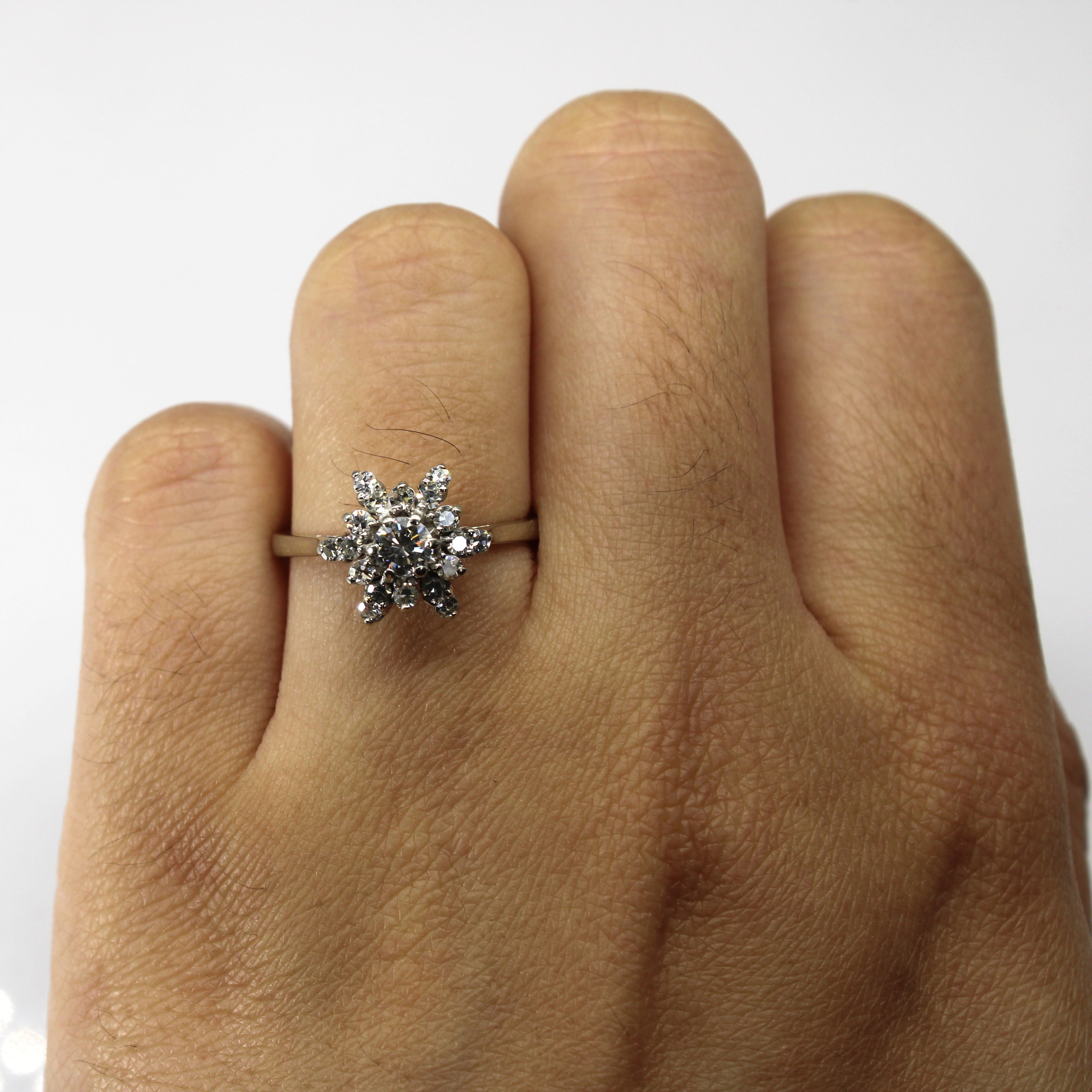 Cluster Set Diamond Cocktail Ring | 0.49ctw | SZ 6.5 |