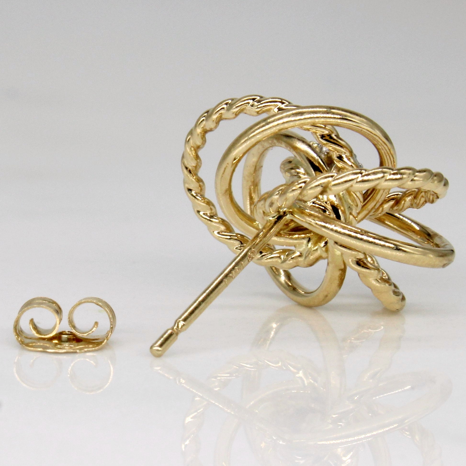 Diamond Spiral Flower 14k Earrings | 0.02ctw |