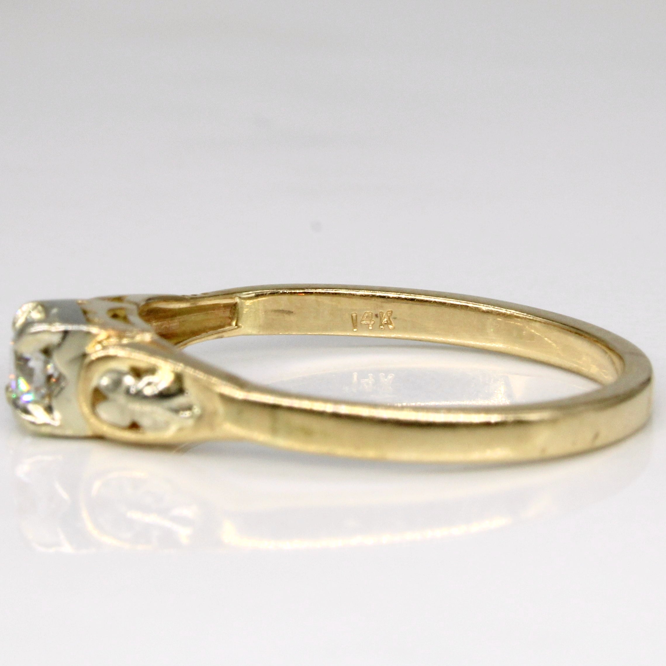 Old European Cut Diamond Ring | 0.16ct SI2 J | SZ 6.75 |