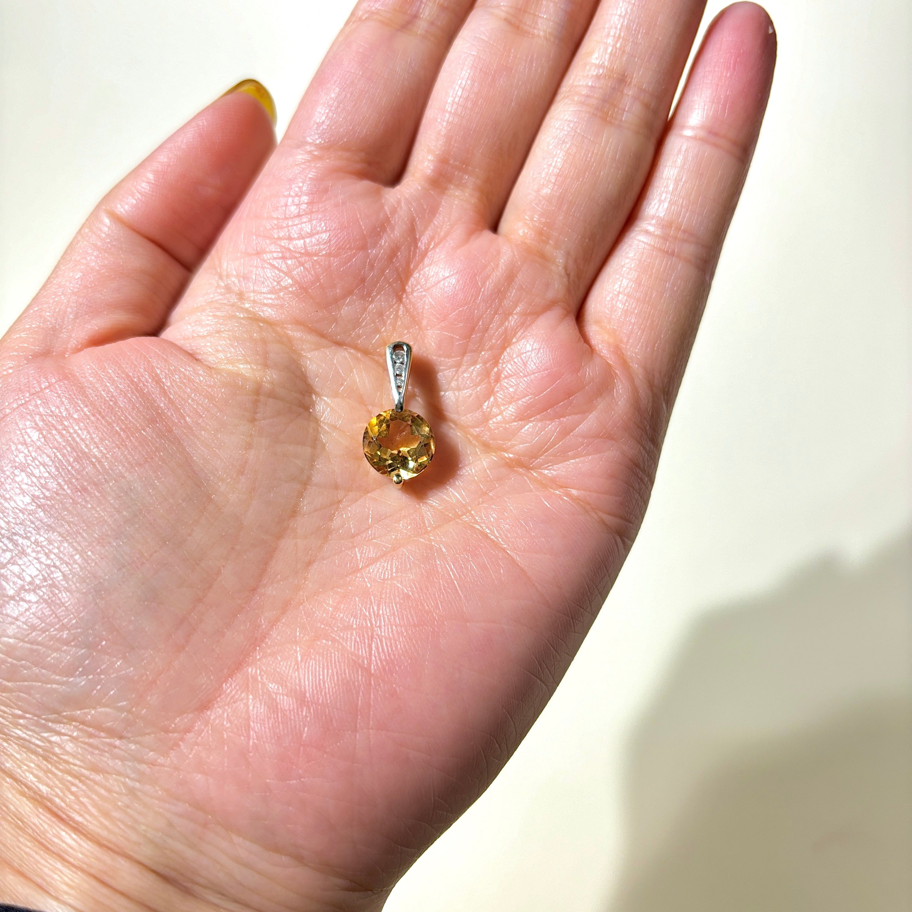 14K Yellow Gold Citrine & Diamond Pendant | 2.55ct, 0.045ctw