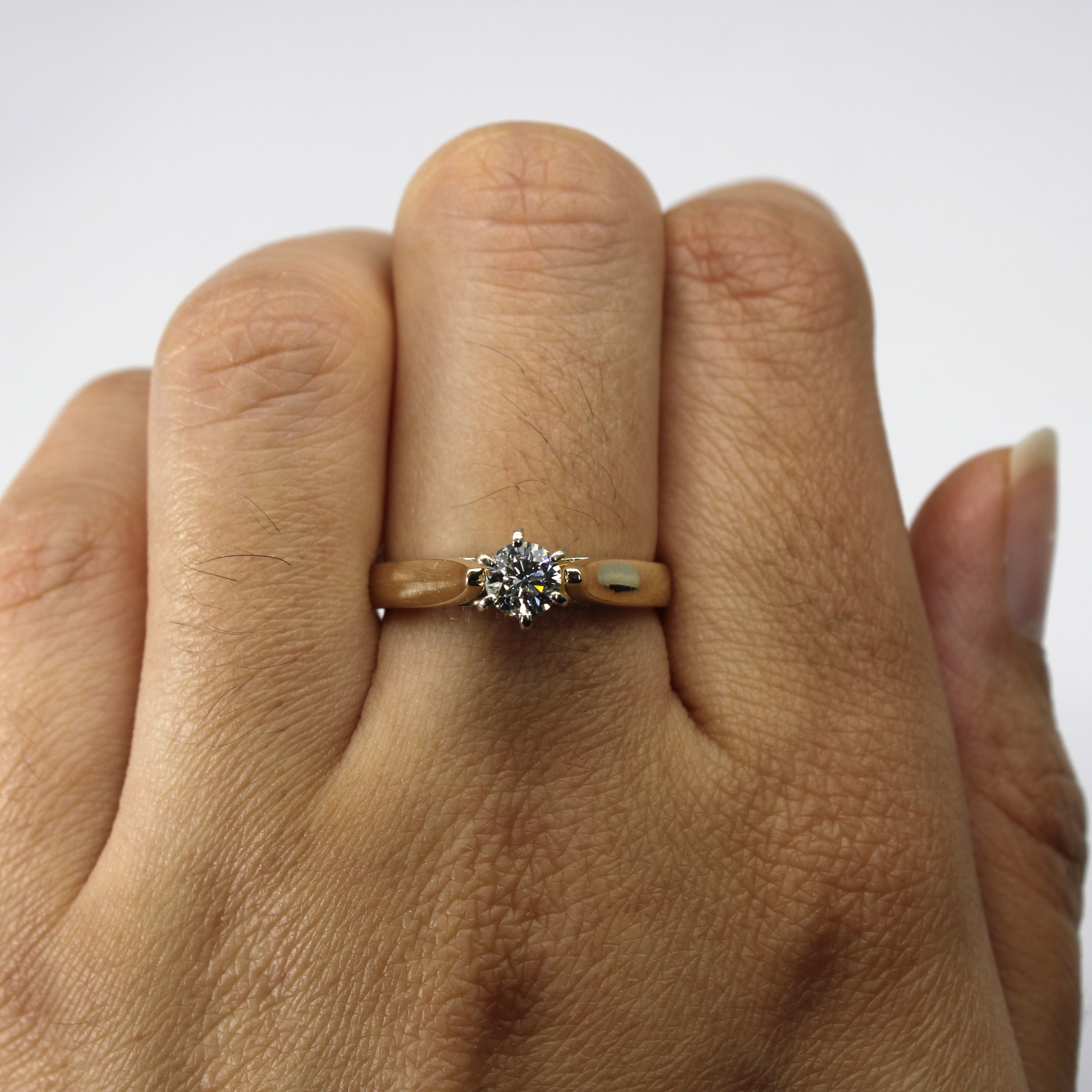 High Set Solitaire Diamond Ring | 0.36ct | SZ 7.75 |