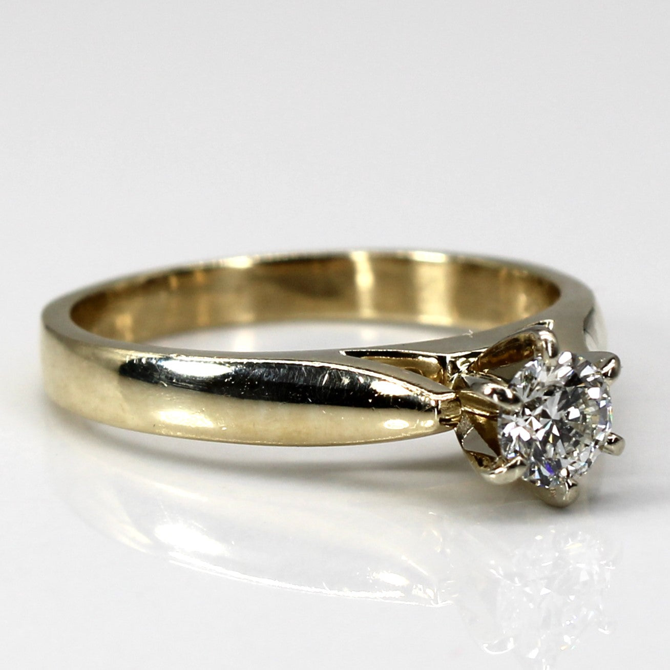 High Set Solitaire Diamond Ring | 0.36ct | SZ 7.75 |