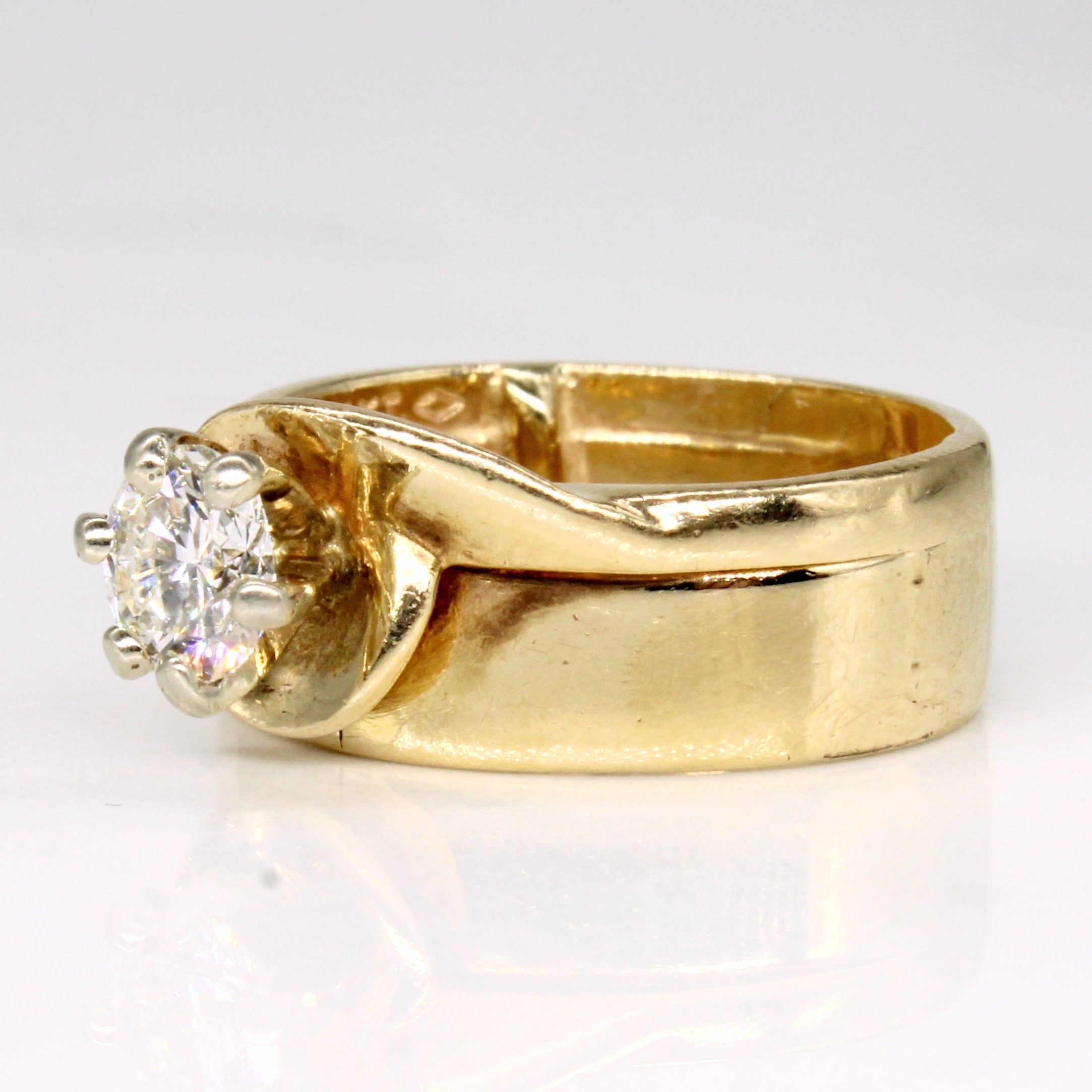 Diamond Bypass Solitaire 14k Ring | 0.56ct | SZ 5 |