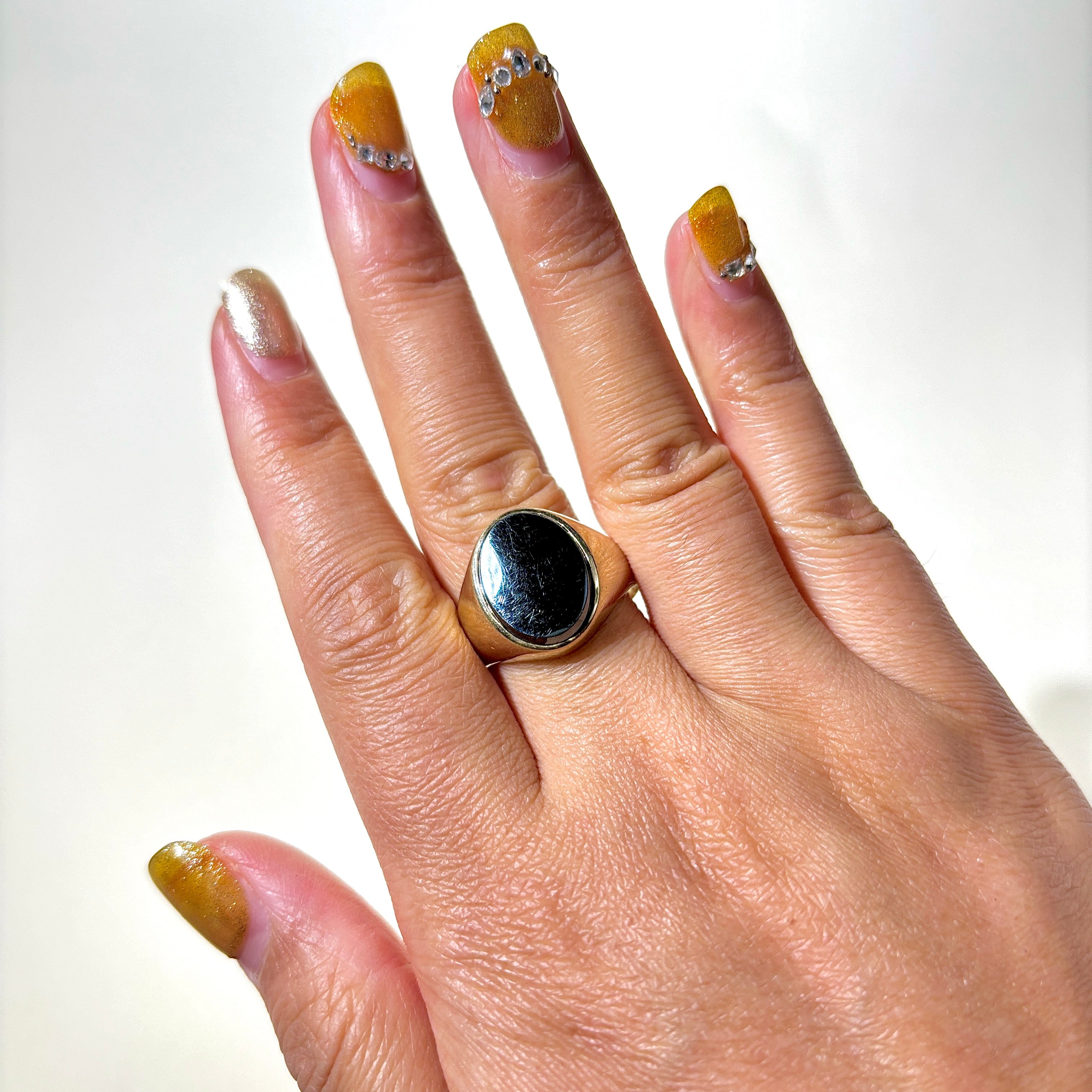 Oval Hematite Signet Ring | 7.69ct | SZ 11.25