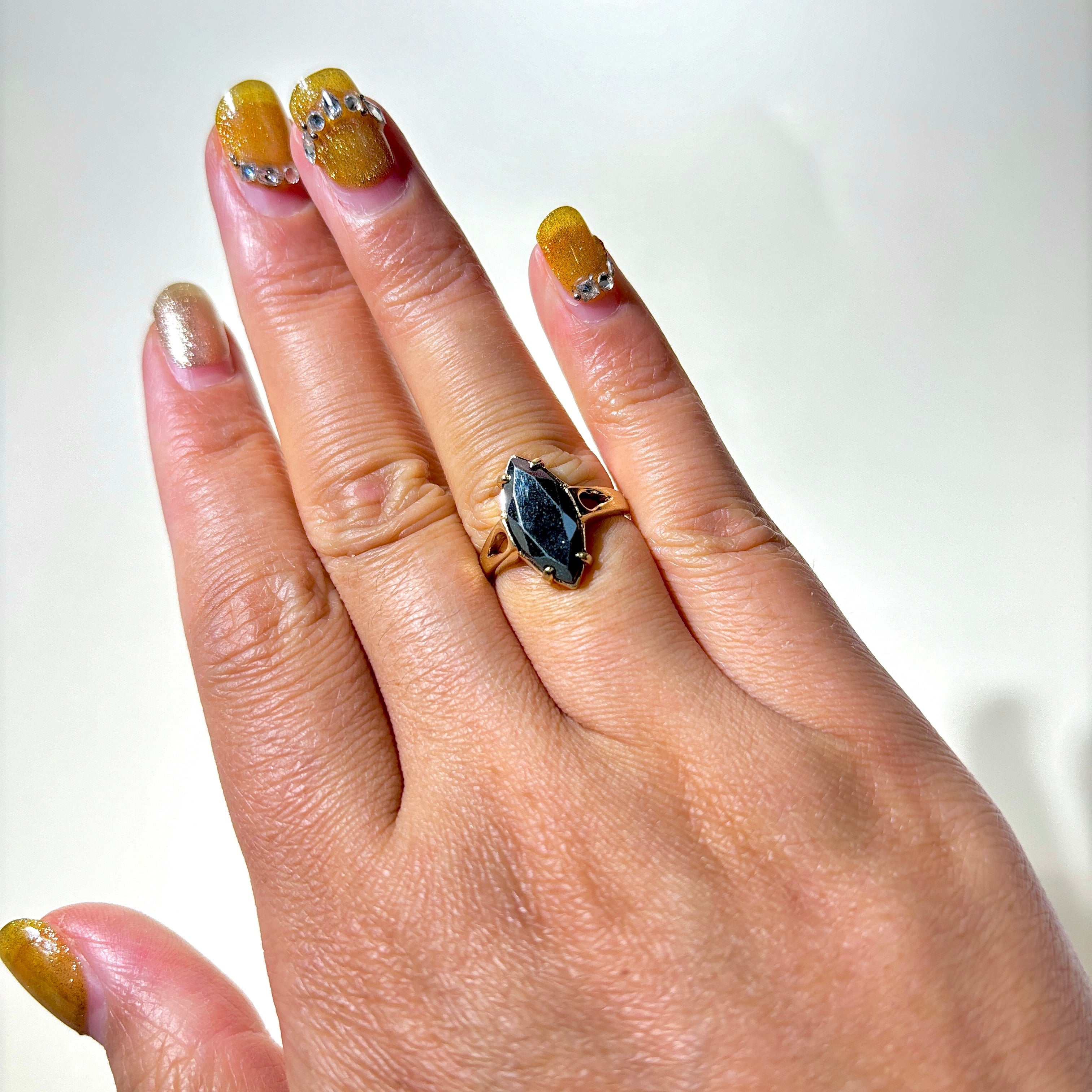 Marquise Cut Hematite Ring | 2.36ct | SZ 5.25