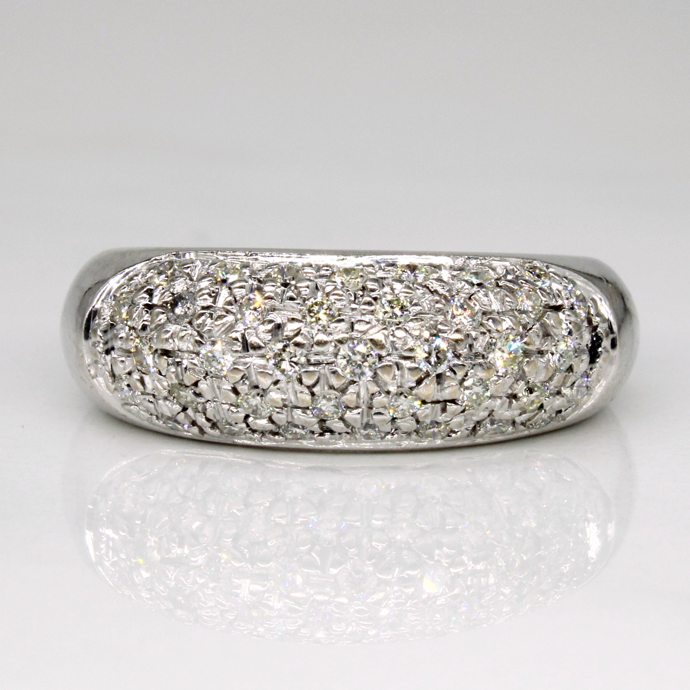 Pave Set Diamond Ring | 0.37ctw | SZ 6.75 |