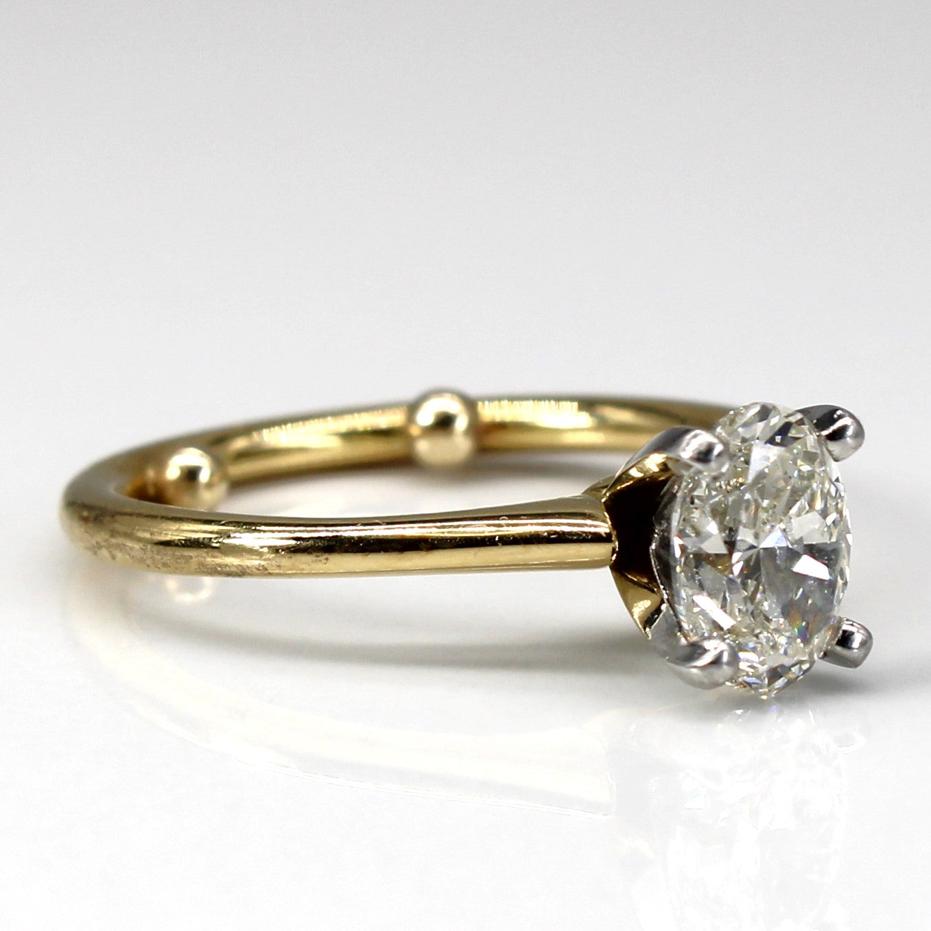 Bague de fiançailles avec diamant ovale certifié GIA | 1,00 ct VS1 K | Taille 5,25 |