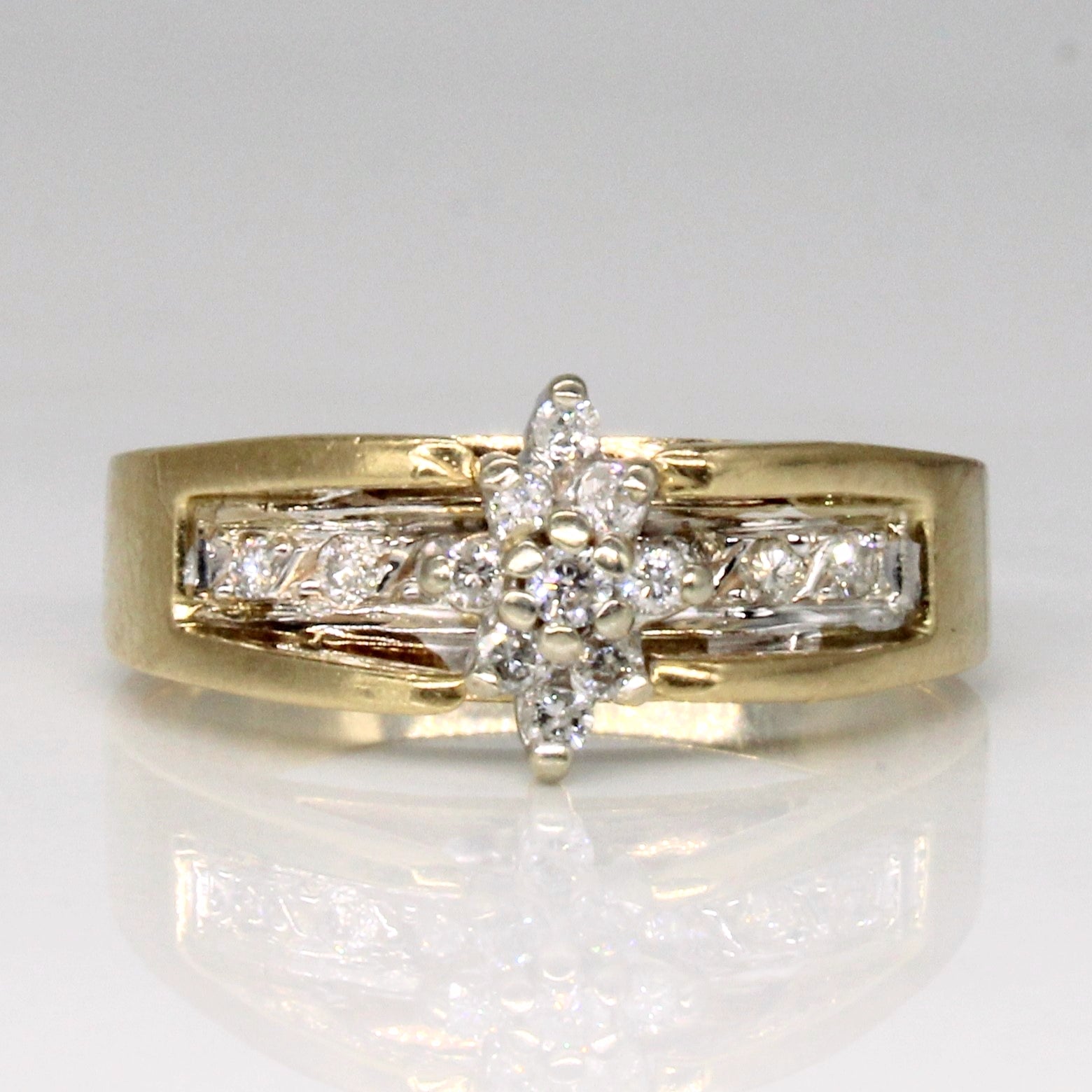Bague sertie de diamants | 0,16 ct | Taille 6,5 |