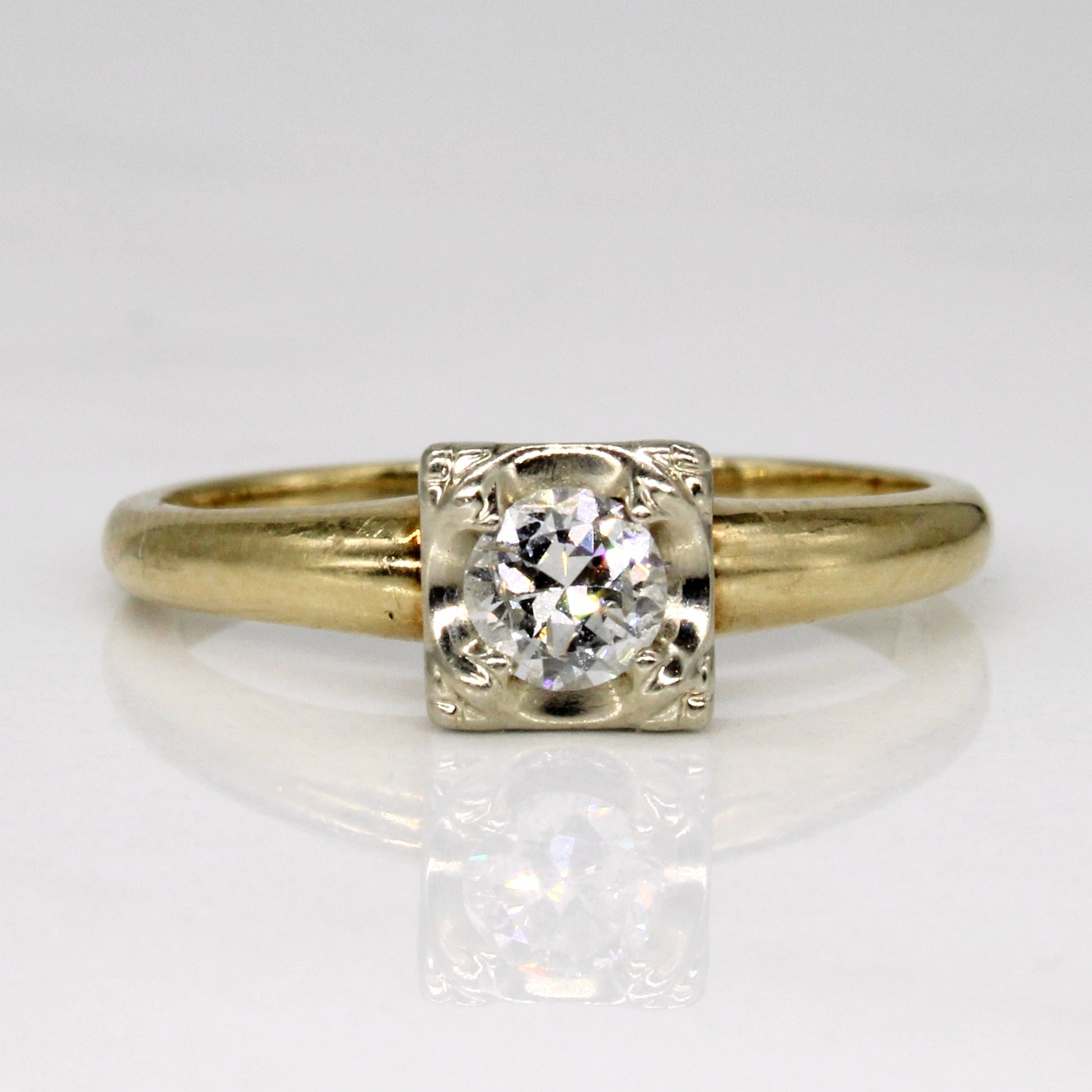 European Cut Diamond Engagement Ring | 0.22ct | SZ 6 |
