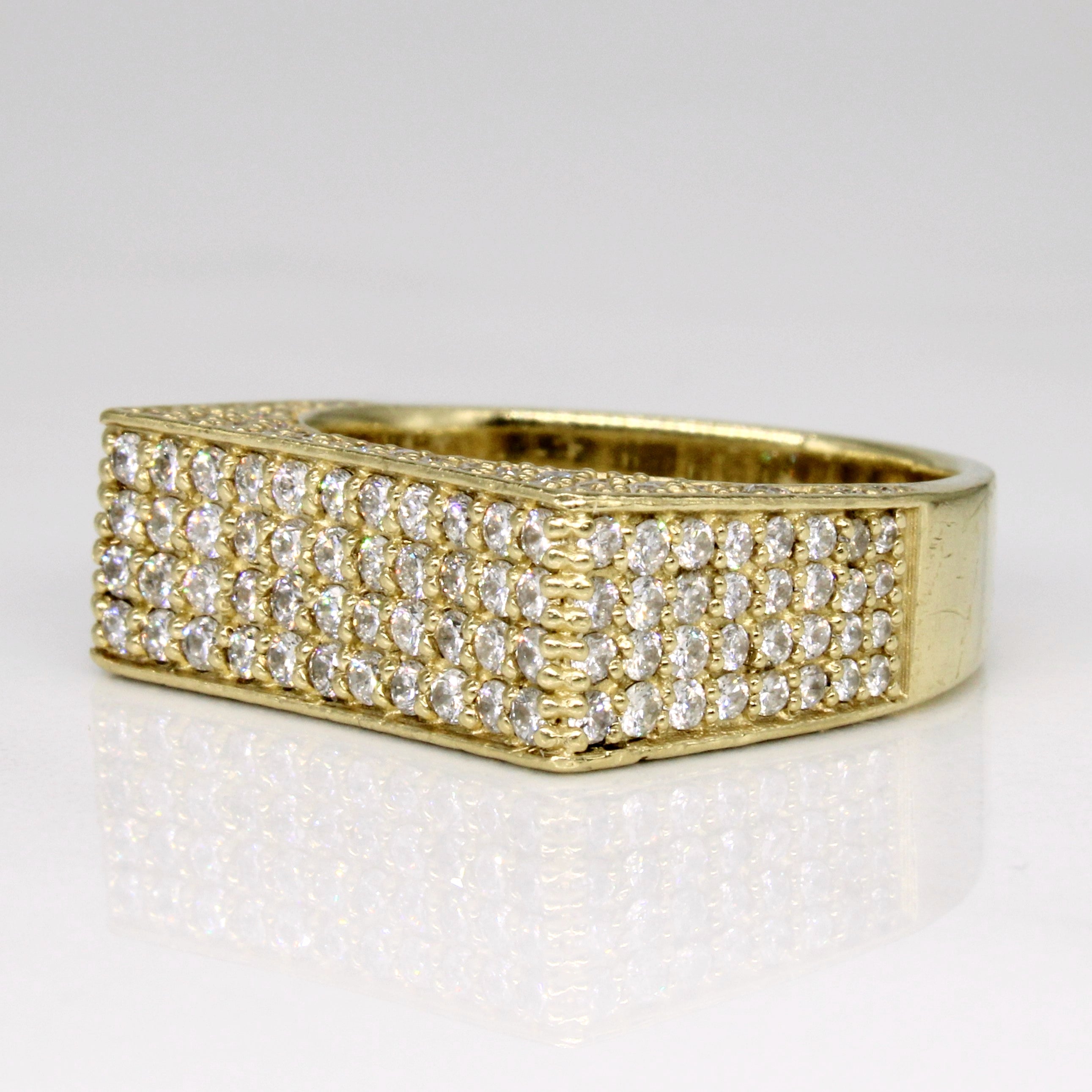 Pave Set Diamond Cocktail Ring | 1.61ctw | SZ 7.75 |