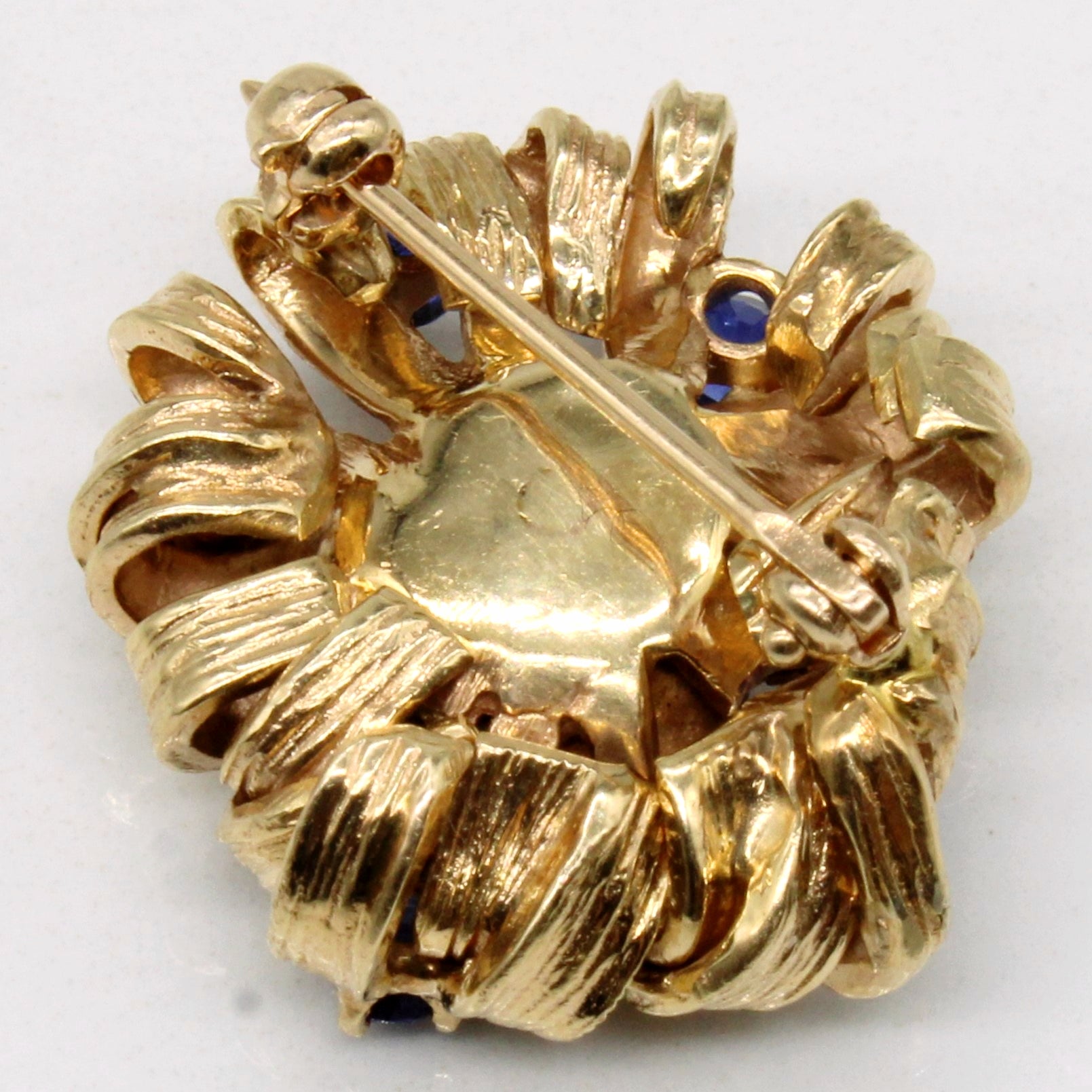 Sapphire & Diamond 14k Brooch | 0.58ctw, 0.11ct |