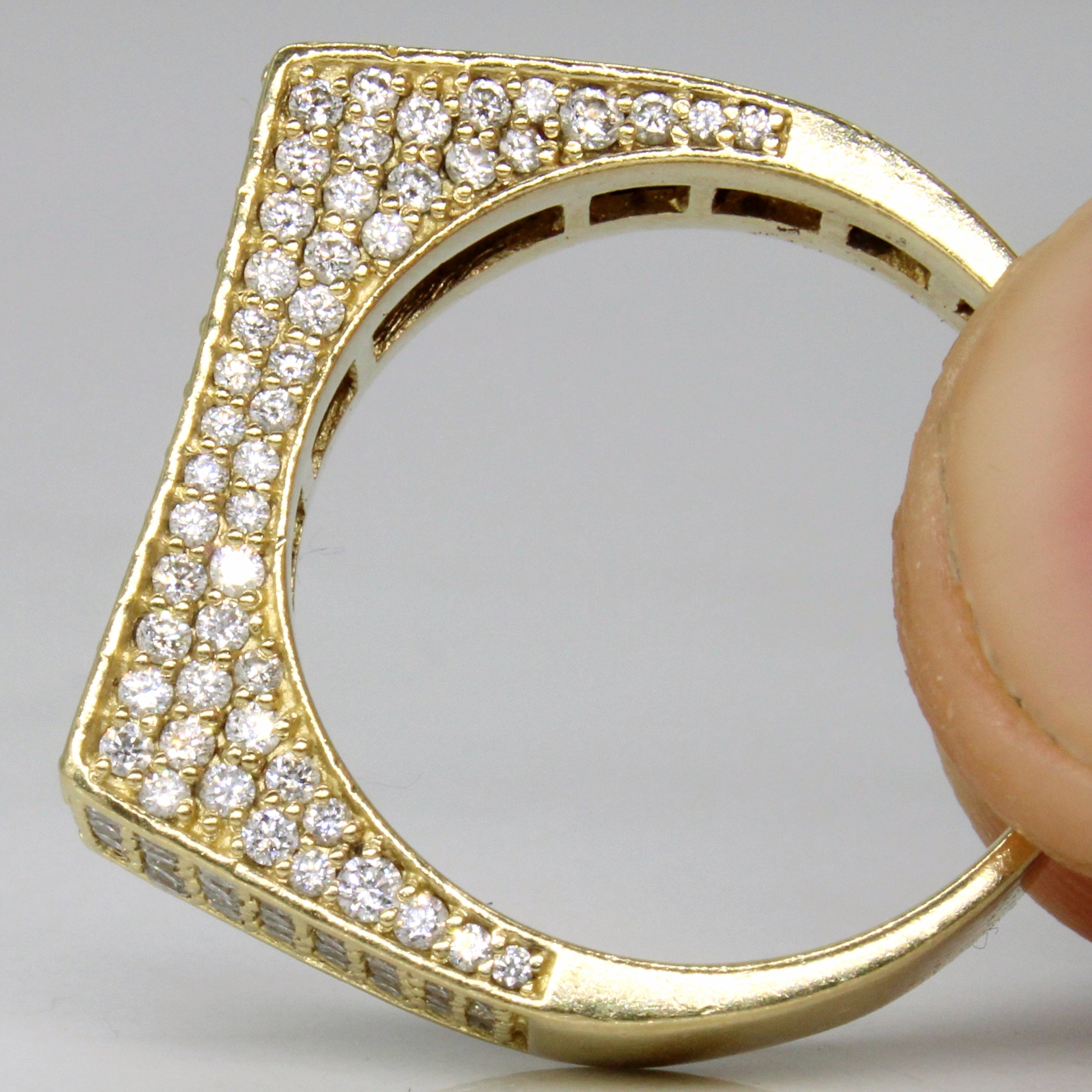 Pave Set Diamond Cocktail Ring | 1.61ctw | SZ 7.75 |